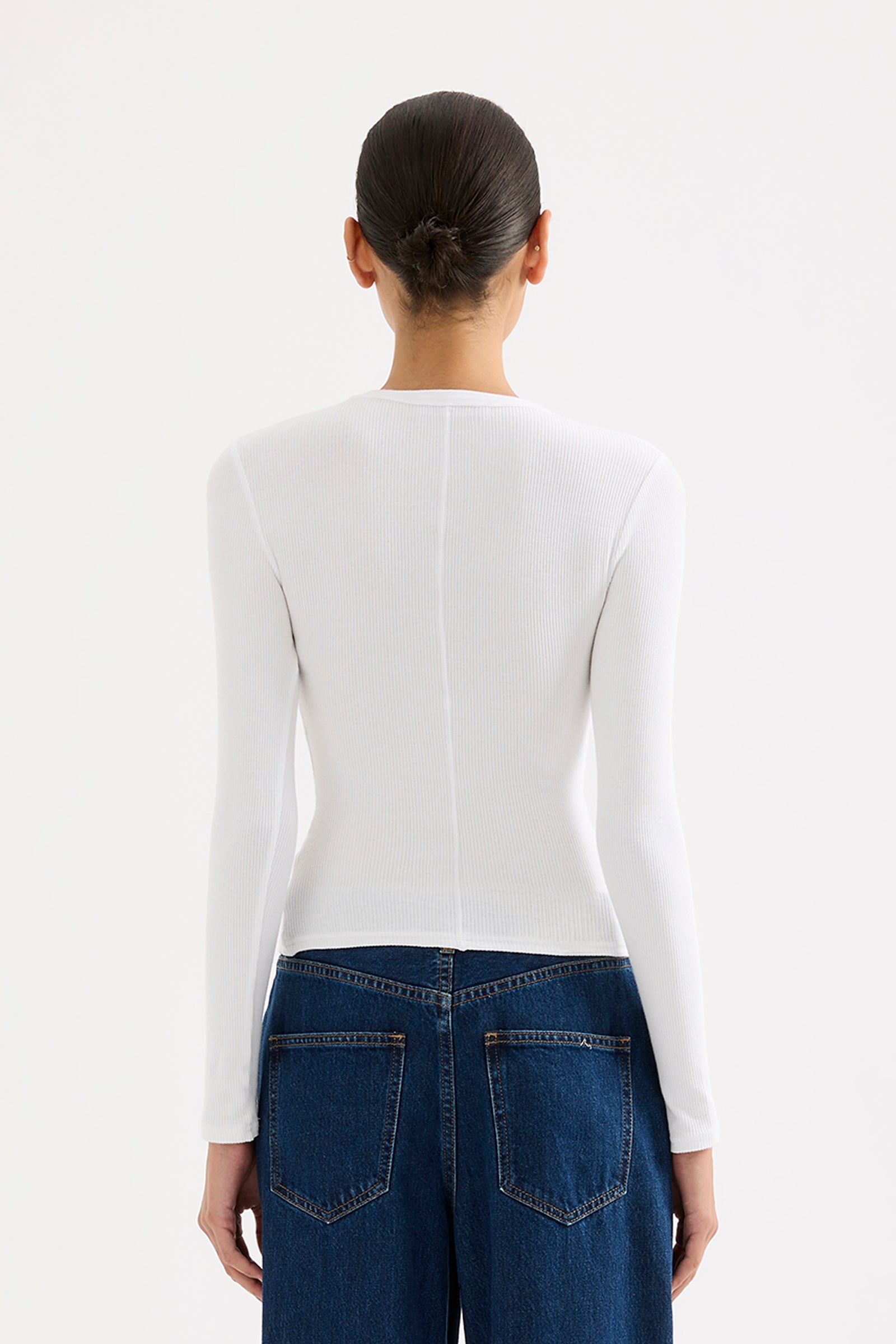 Organic Rib Ls Tee White 