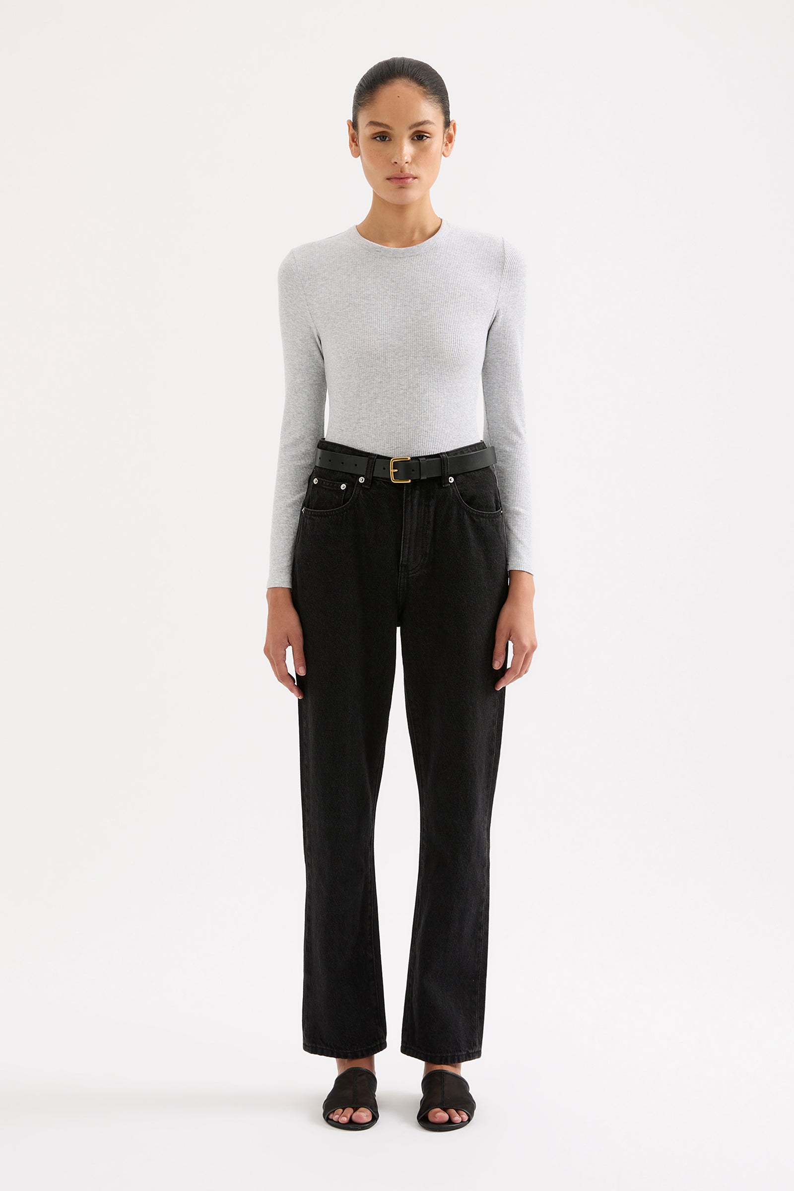 Organic Straight Leg Jean Vintage Black 