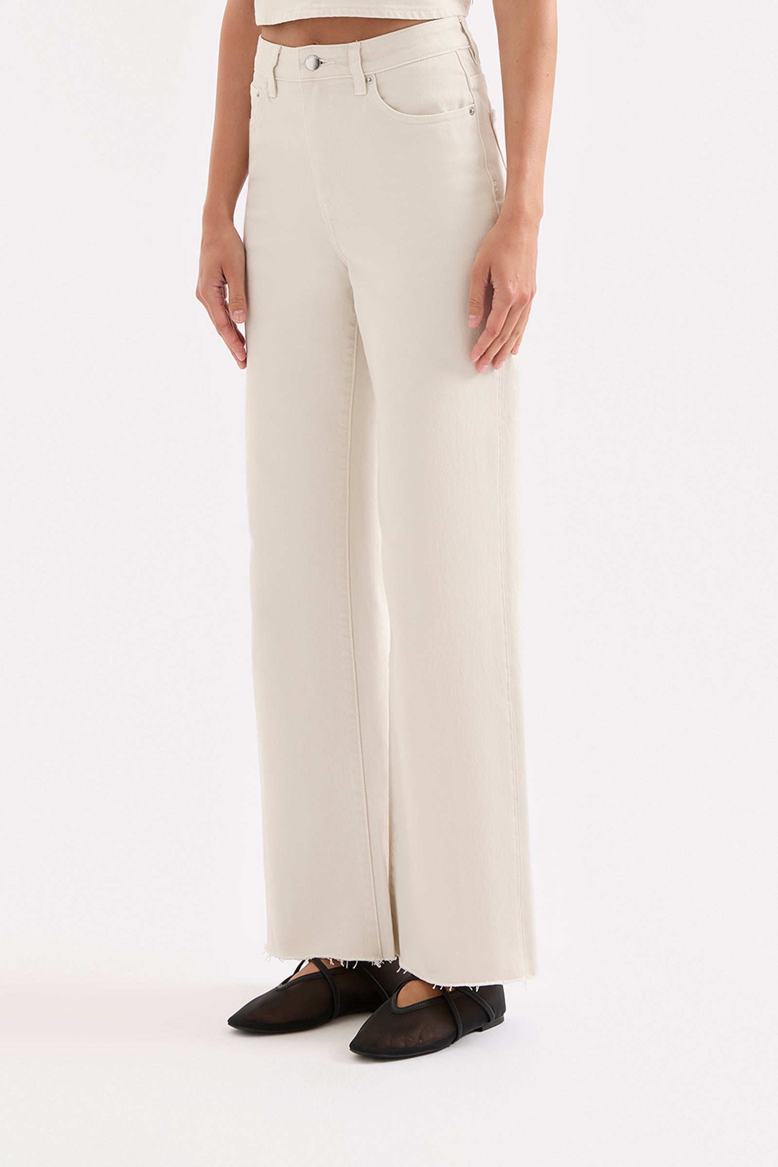 Cali Stretch Wide Leg Jean Dune 