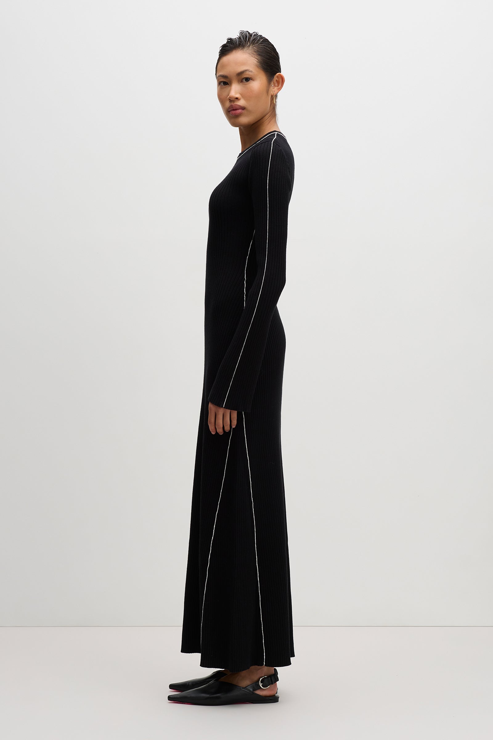 Gaia Knit Maxi Dress Black 