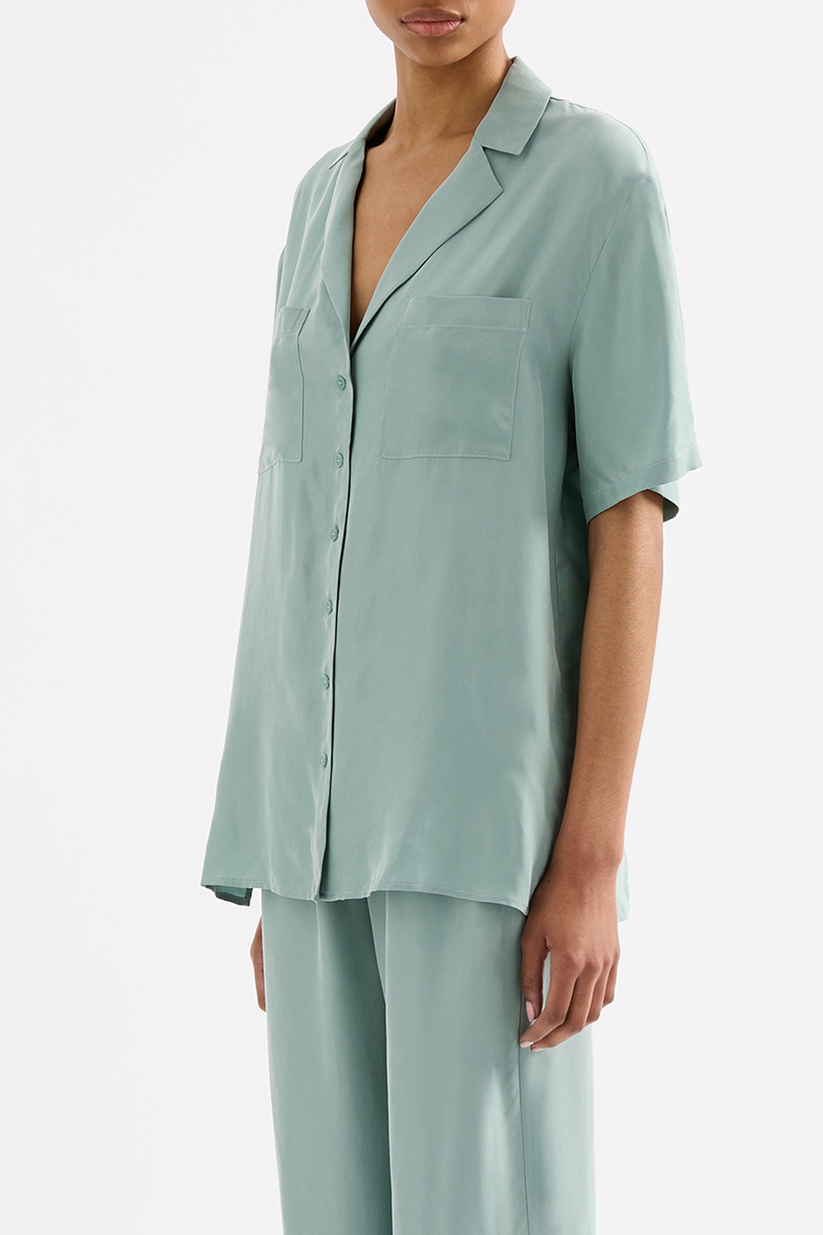 Lucia Cupro Shirt Capri 