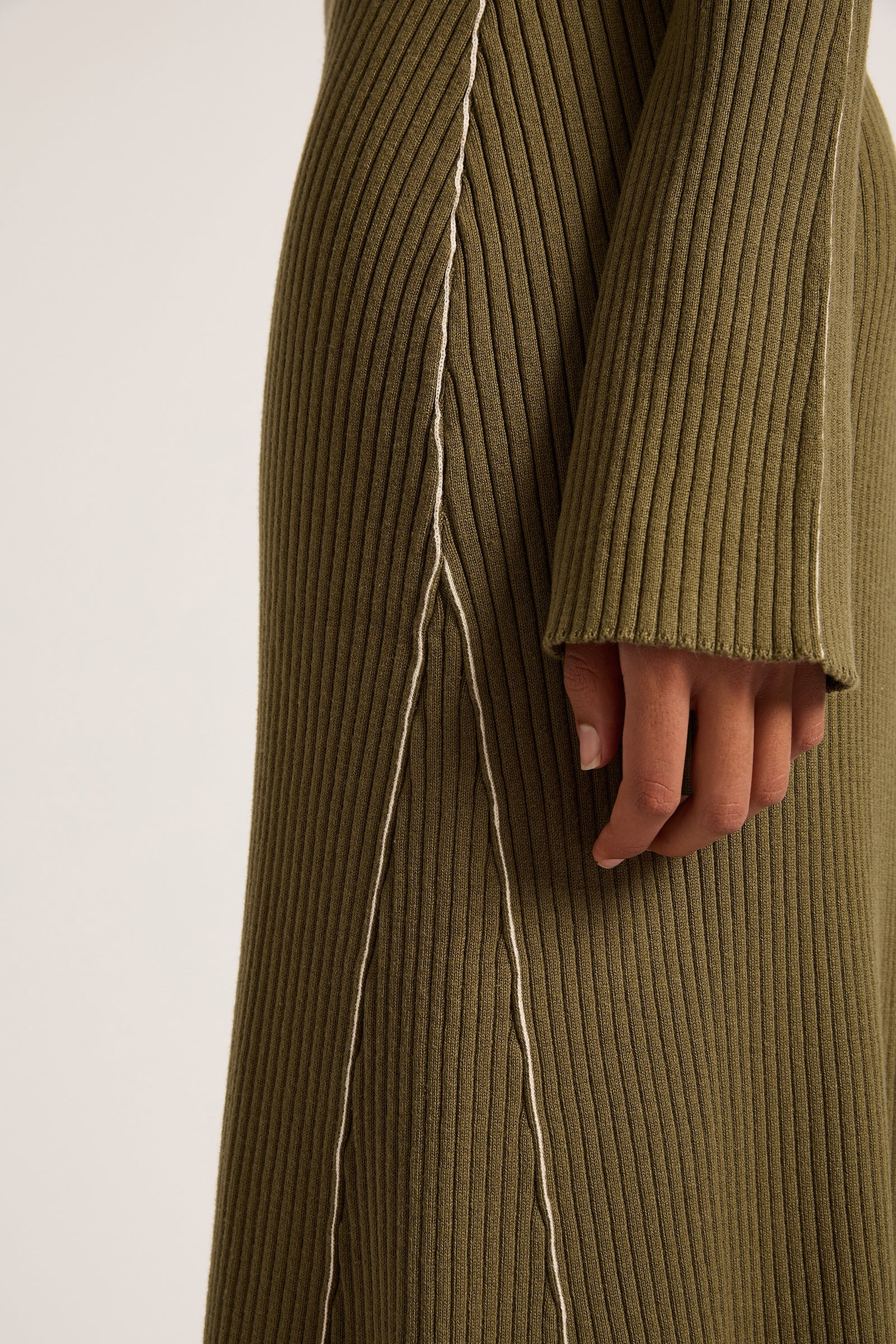 Gaia Knit Maxi Dress Olive 