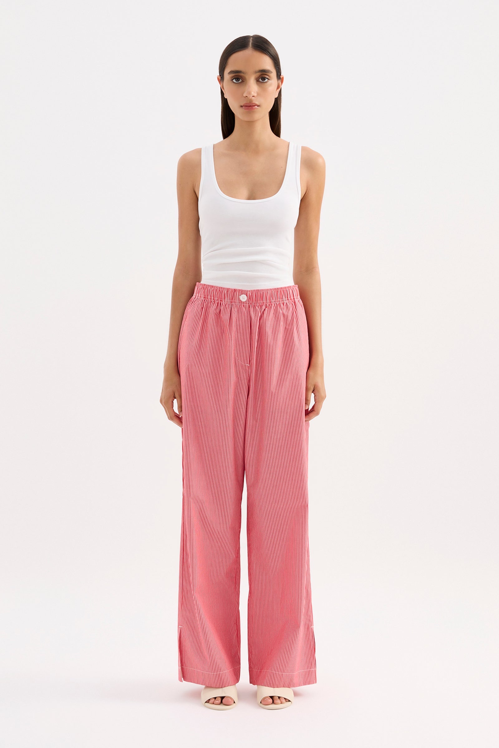Anouk Stripe Pant Red Stripe 