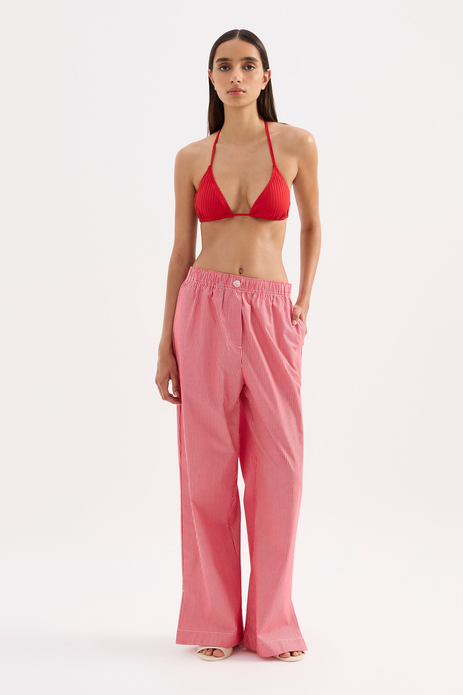 Anouk Stripe Pant Red Stripe 