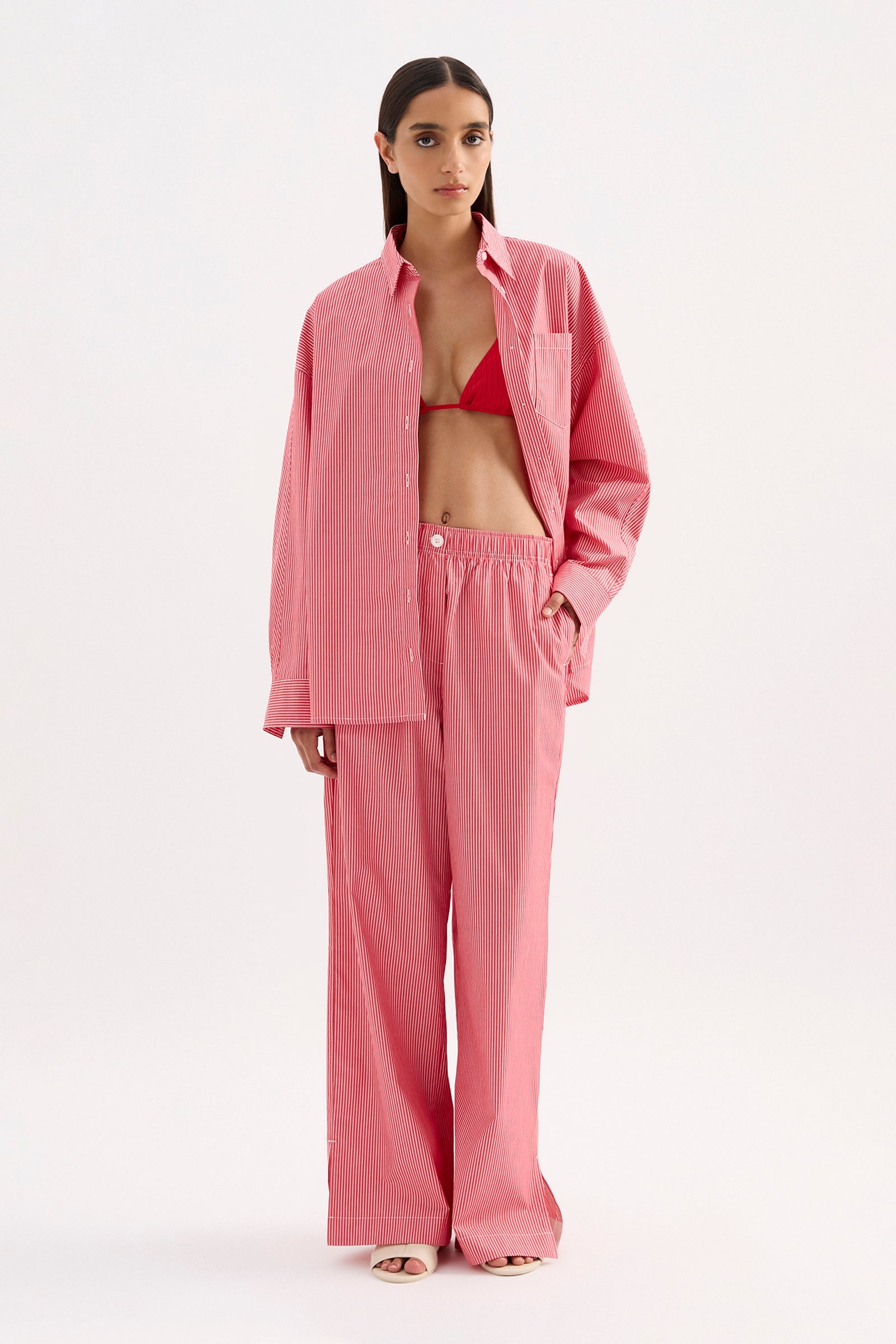 Anouk Stripe Pant Red Stripe 