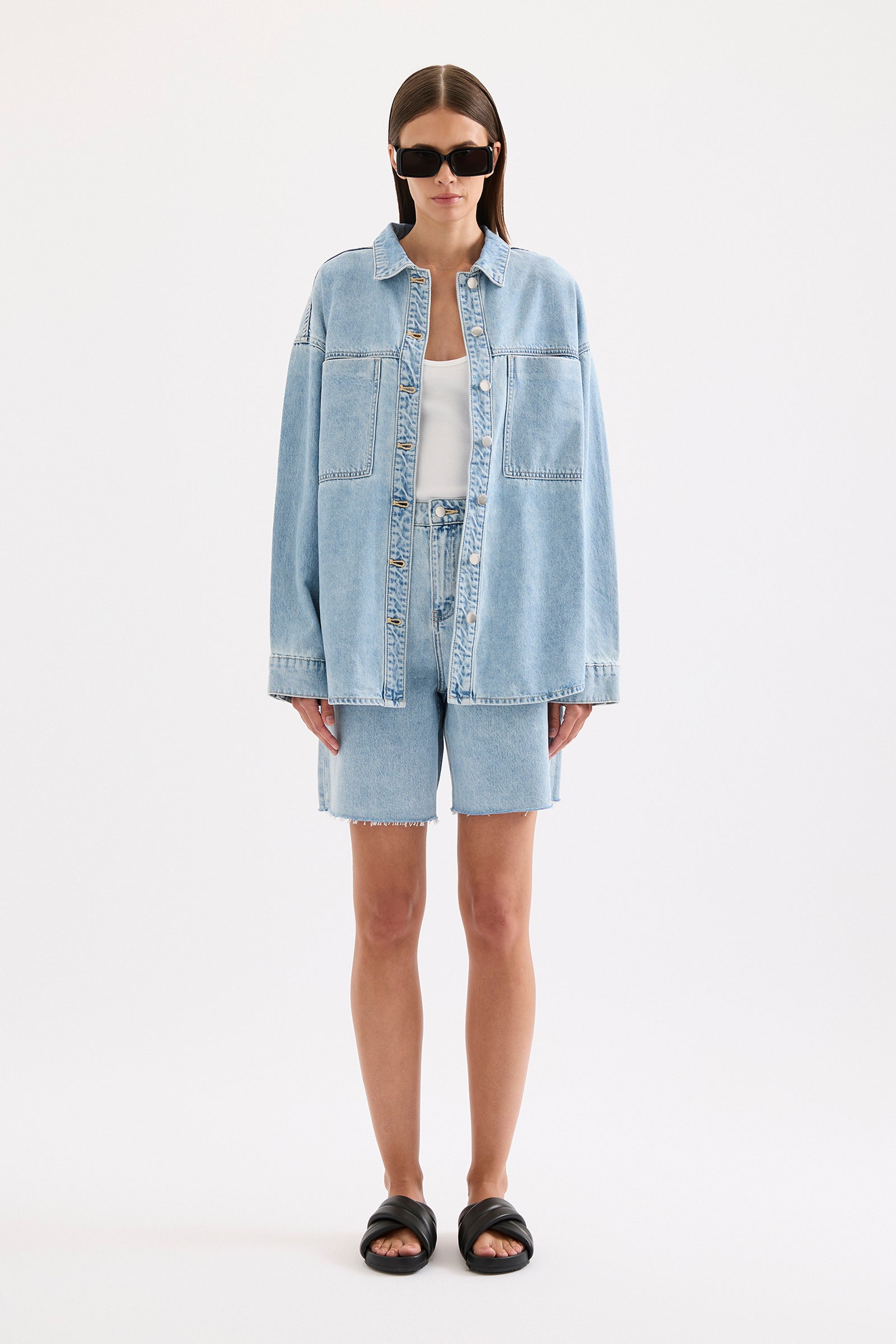 Sheeba Denim Short Sky Blue 