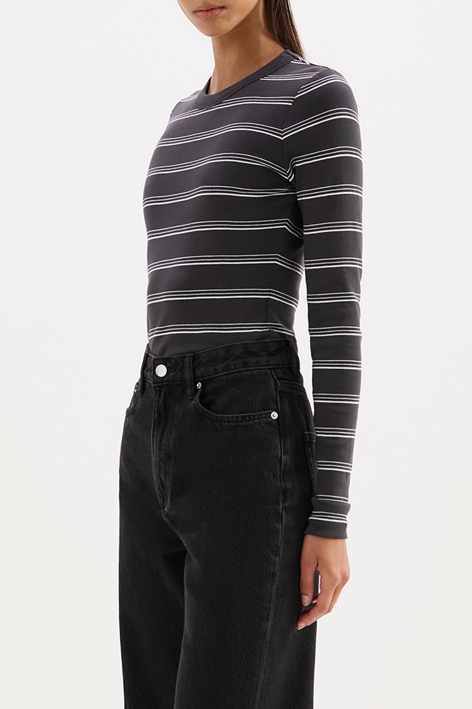 Lexi Ls Top Coal Stripe 