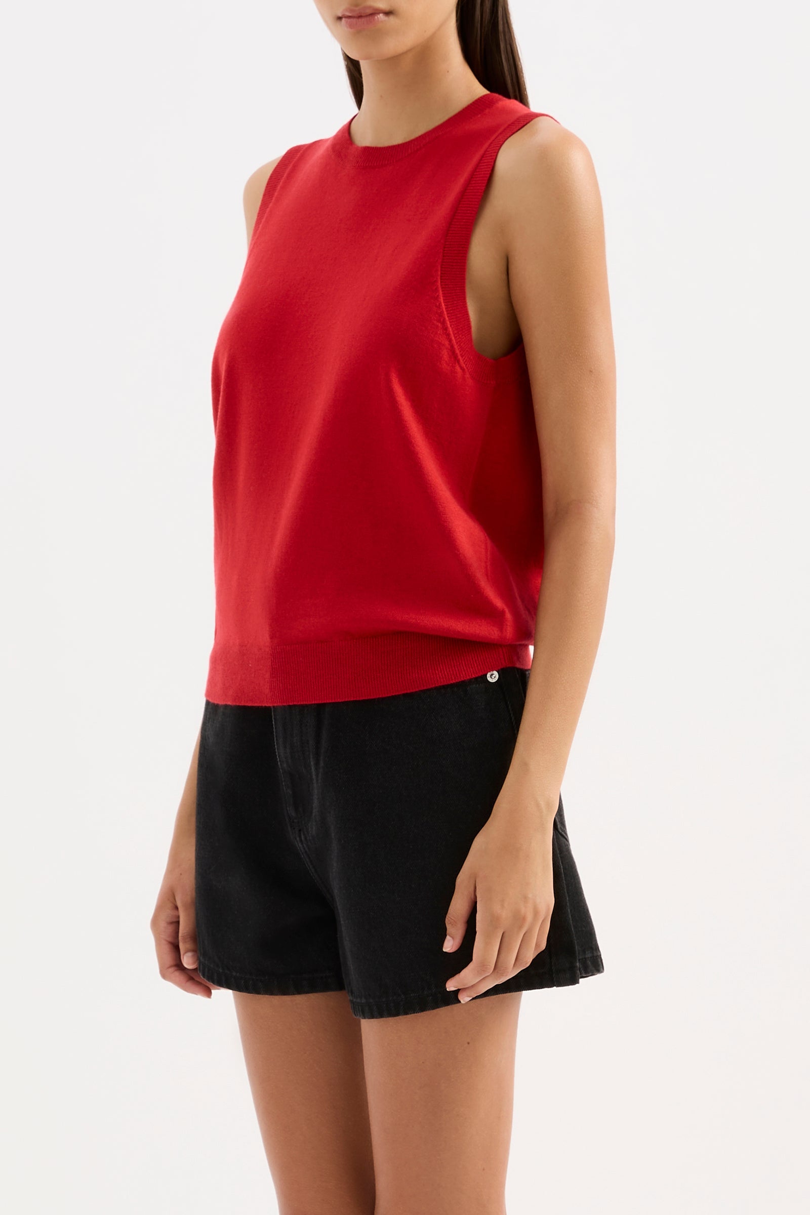 Elvio Merino Blend Tank Vermillion 