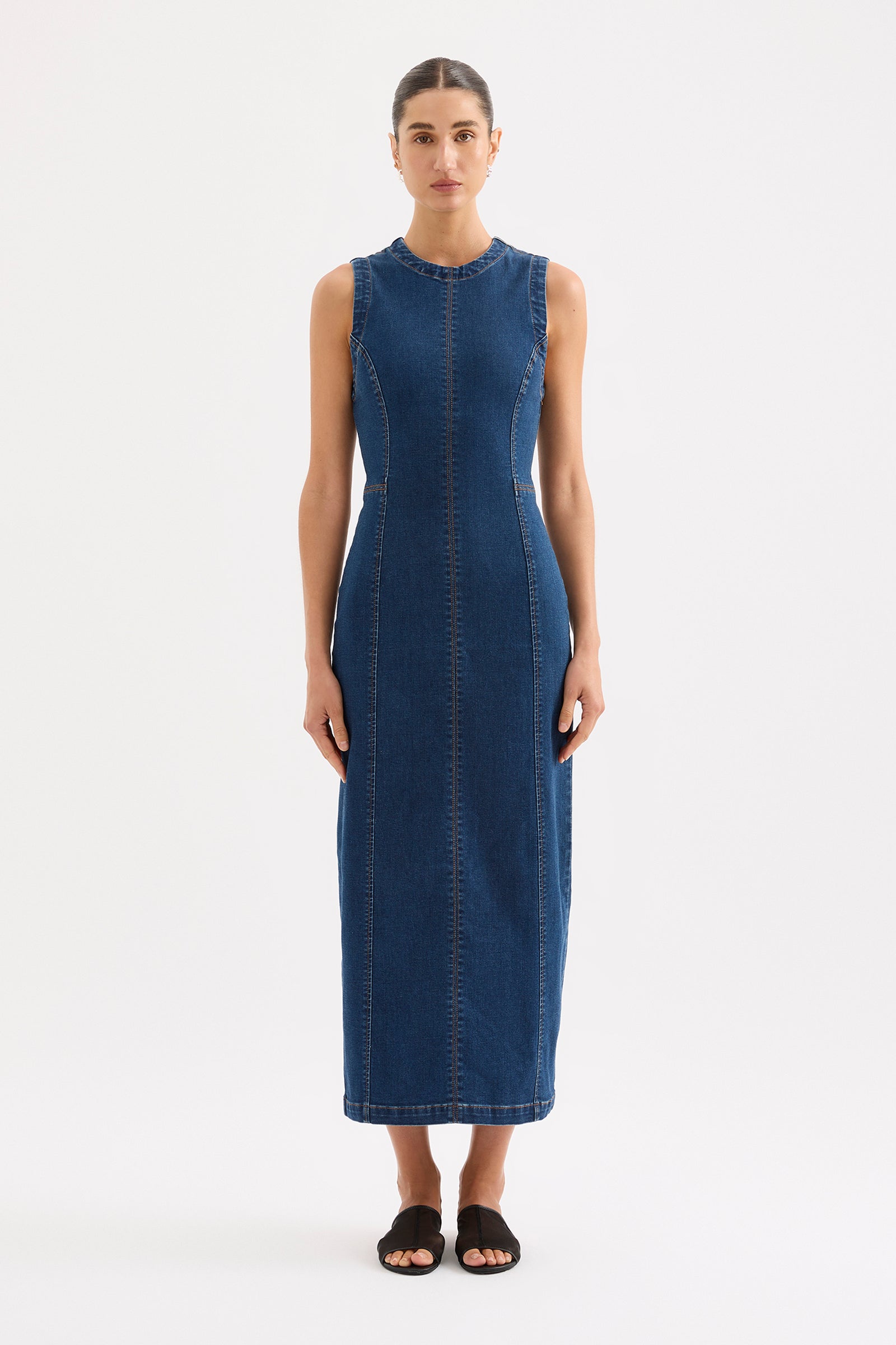 Ida Denim Maxi Dress Force Blue 