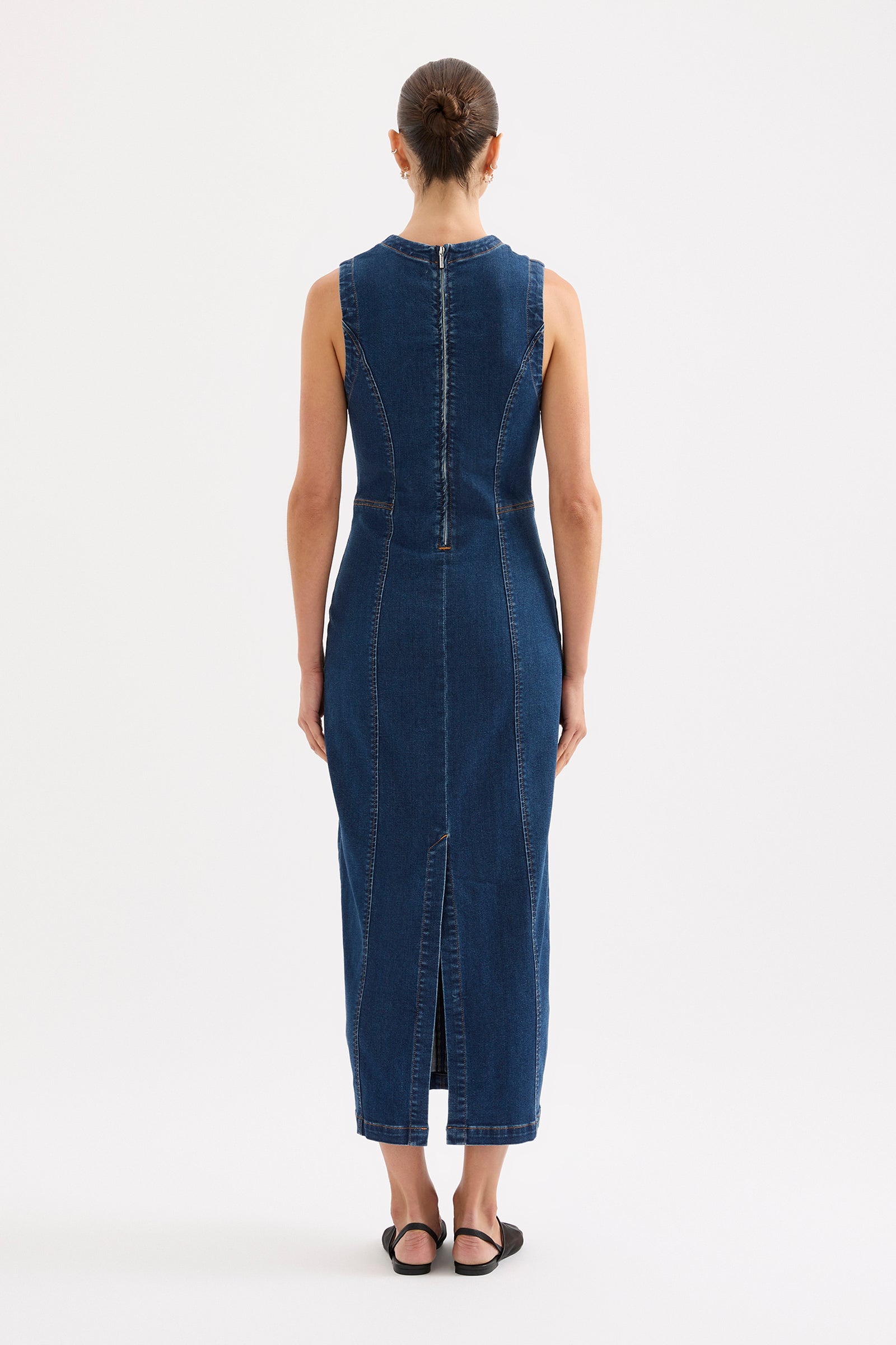 Ida Denim Maxi Dress Force Blue 