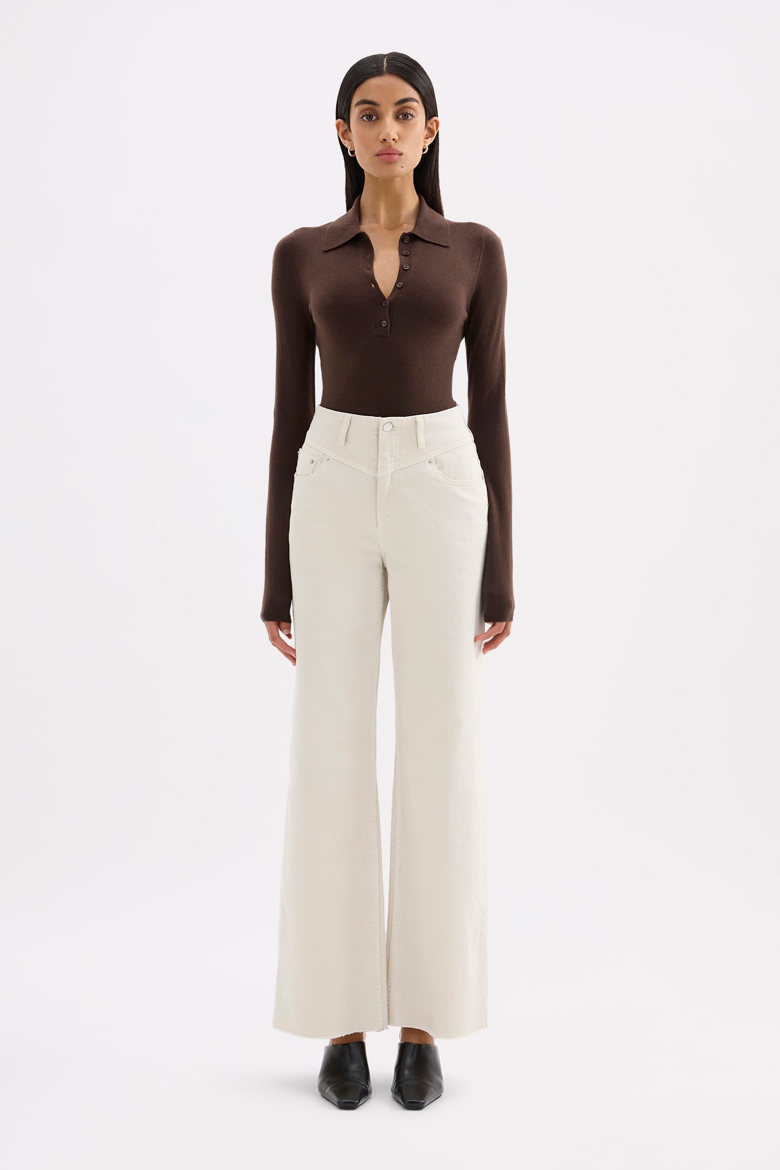 Celeste Stretch Wide Leg Jean Dune 