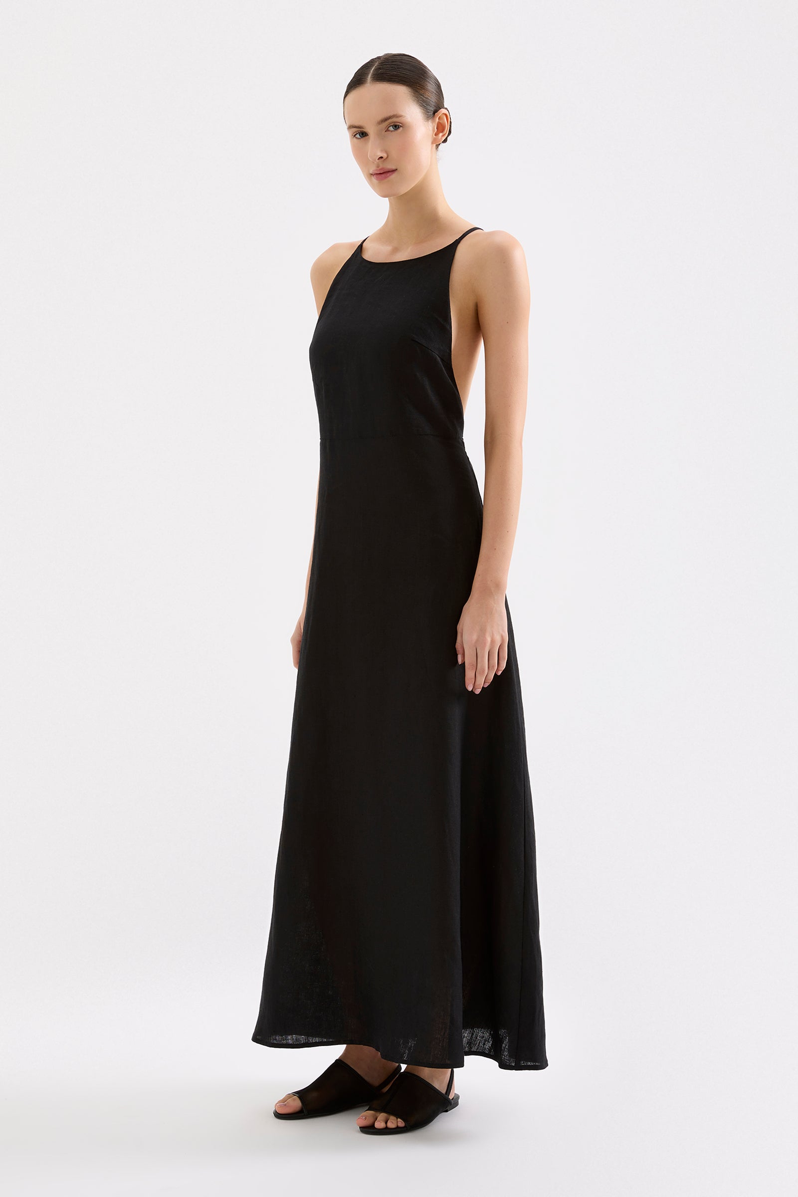 Womens Ziba Linen Maxi Dress Blacks Size Xl Womens Ziba Linen Maxi Dress Blacks Size Xl
