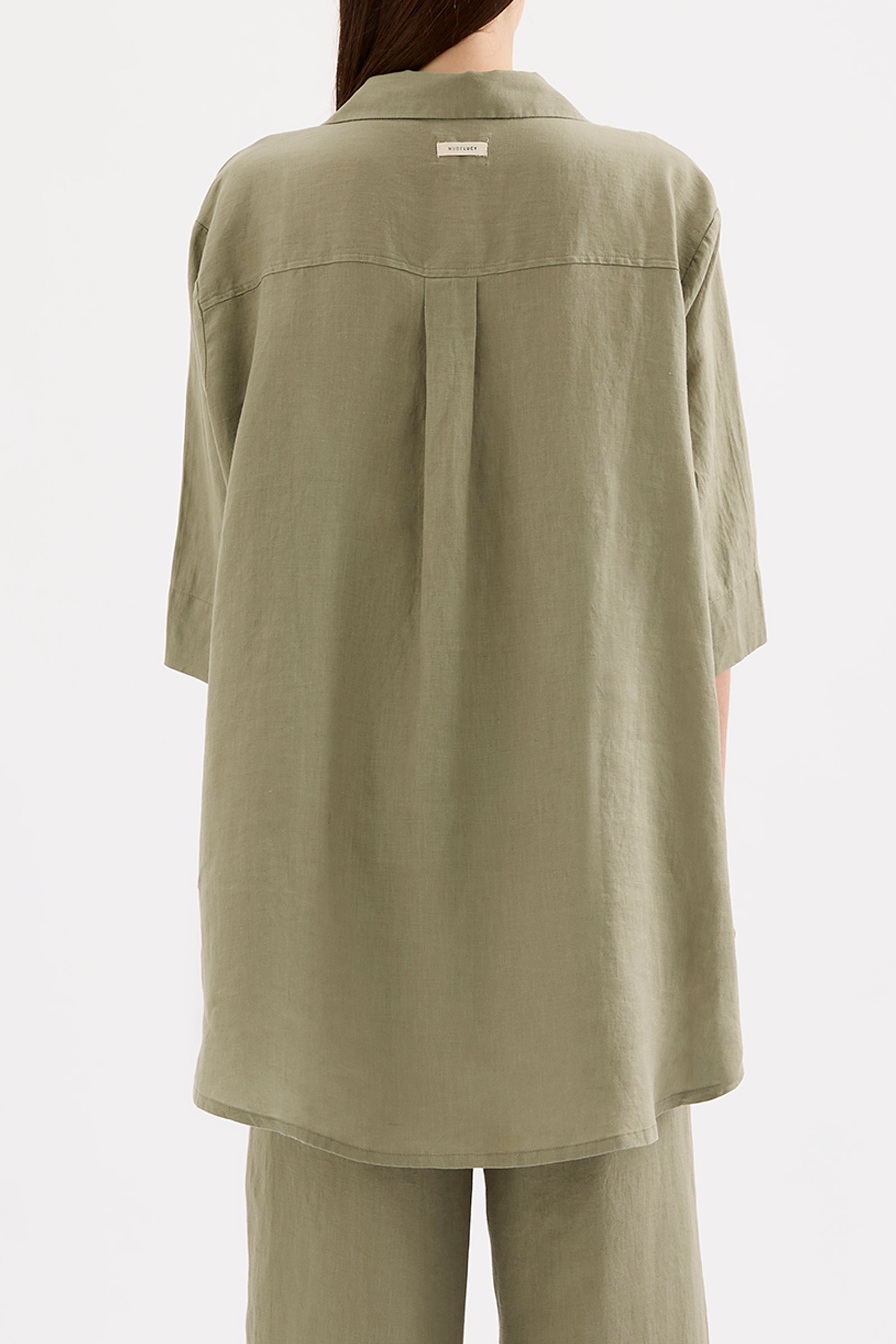 Lounge Linen Longline Shirt Kalamata 