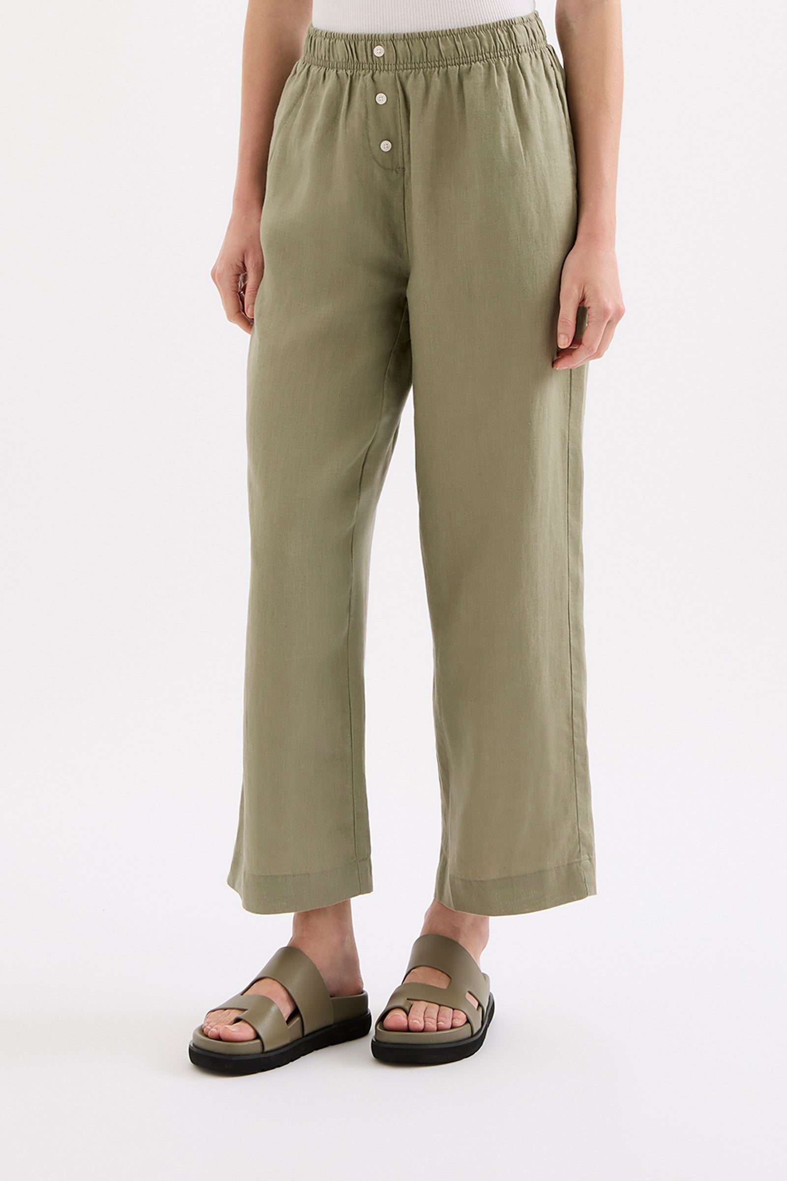 Lounge Linen Crop Pant Kalamata 