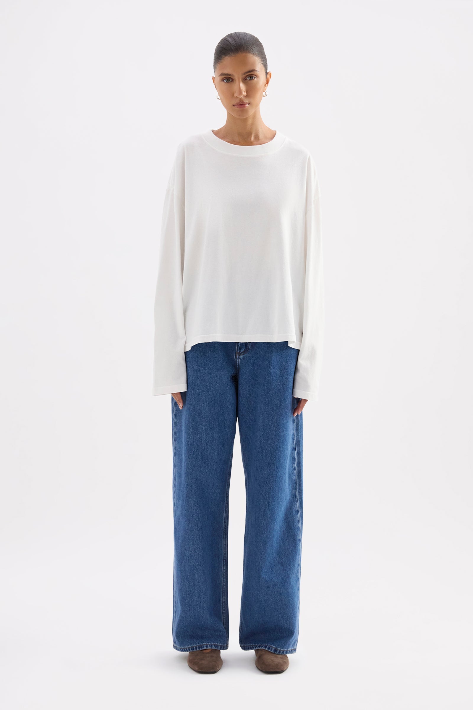 Organic Ls Tee White 