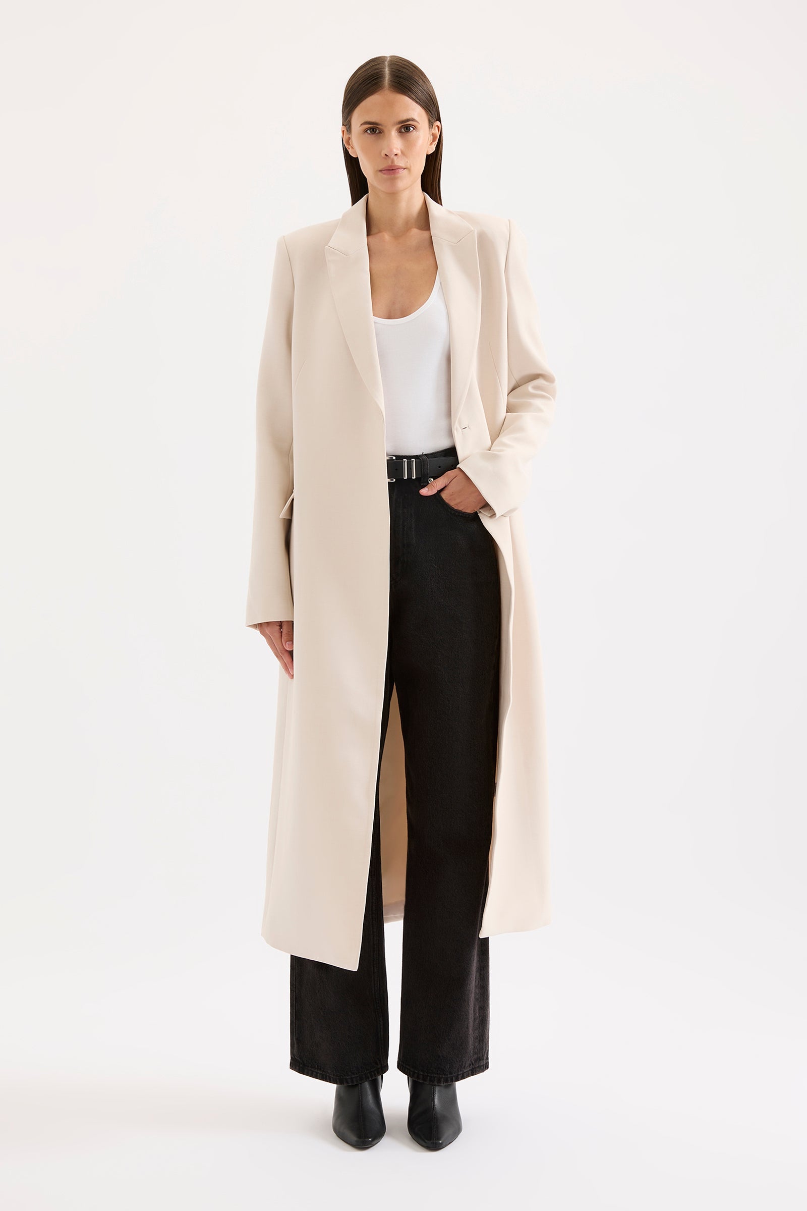 Jules Longline Blazer Buff 