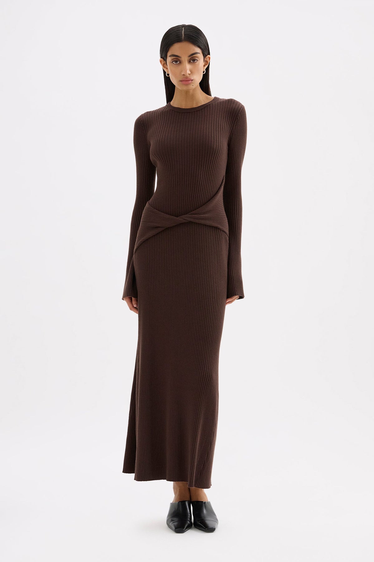 Cecile Knit Maxi Dress Chocolate 