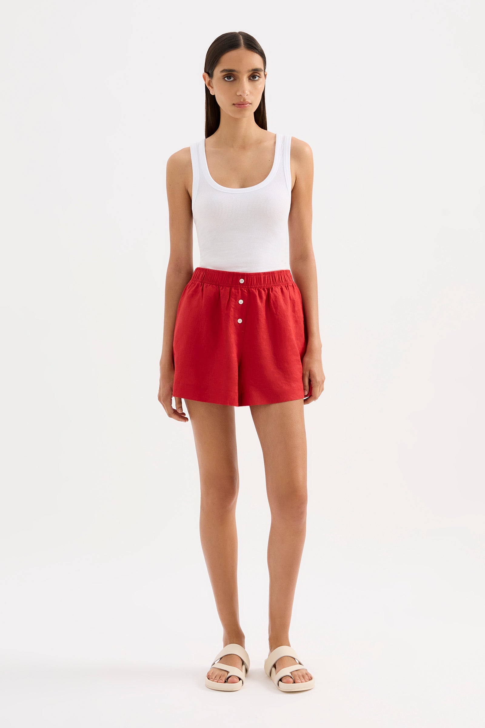 Lounge Linen Short Vermillion 