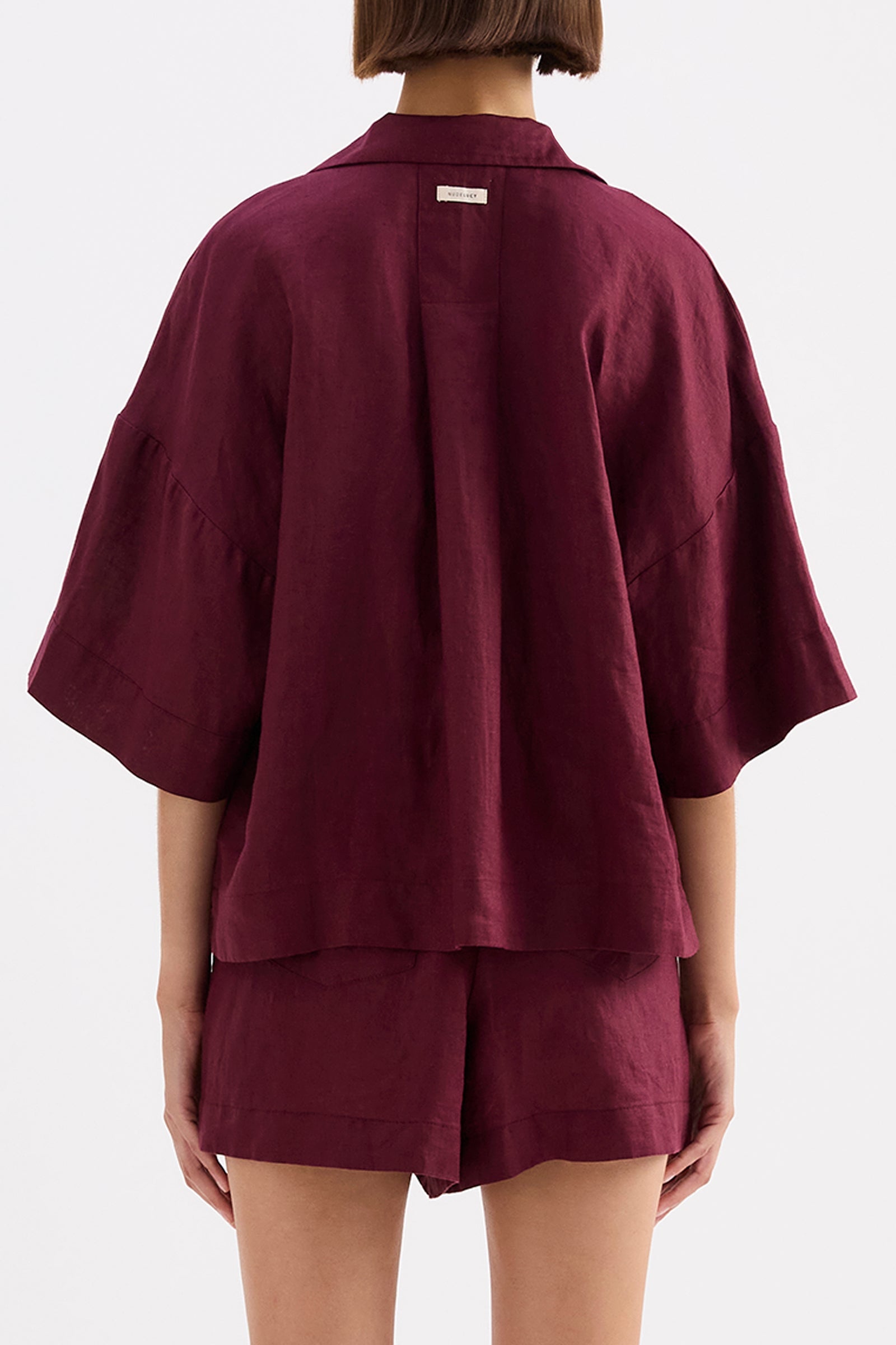 Lounge Linen Shirt Merlot 