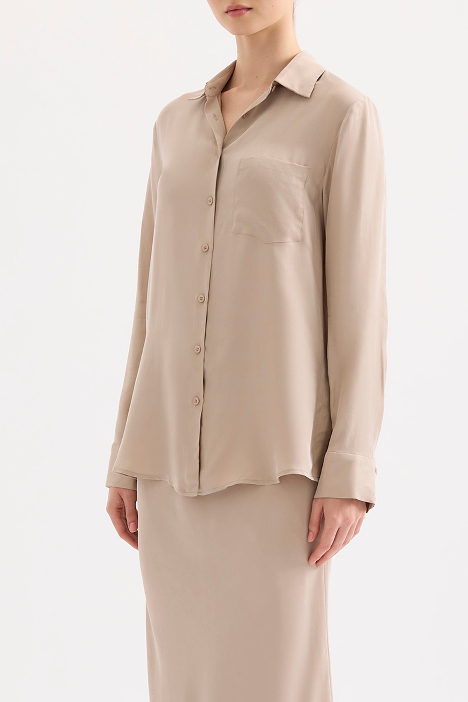 Nikkia Cupro Shirt Mink 