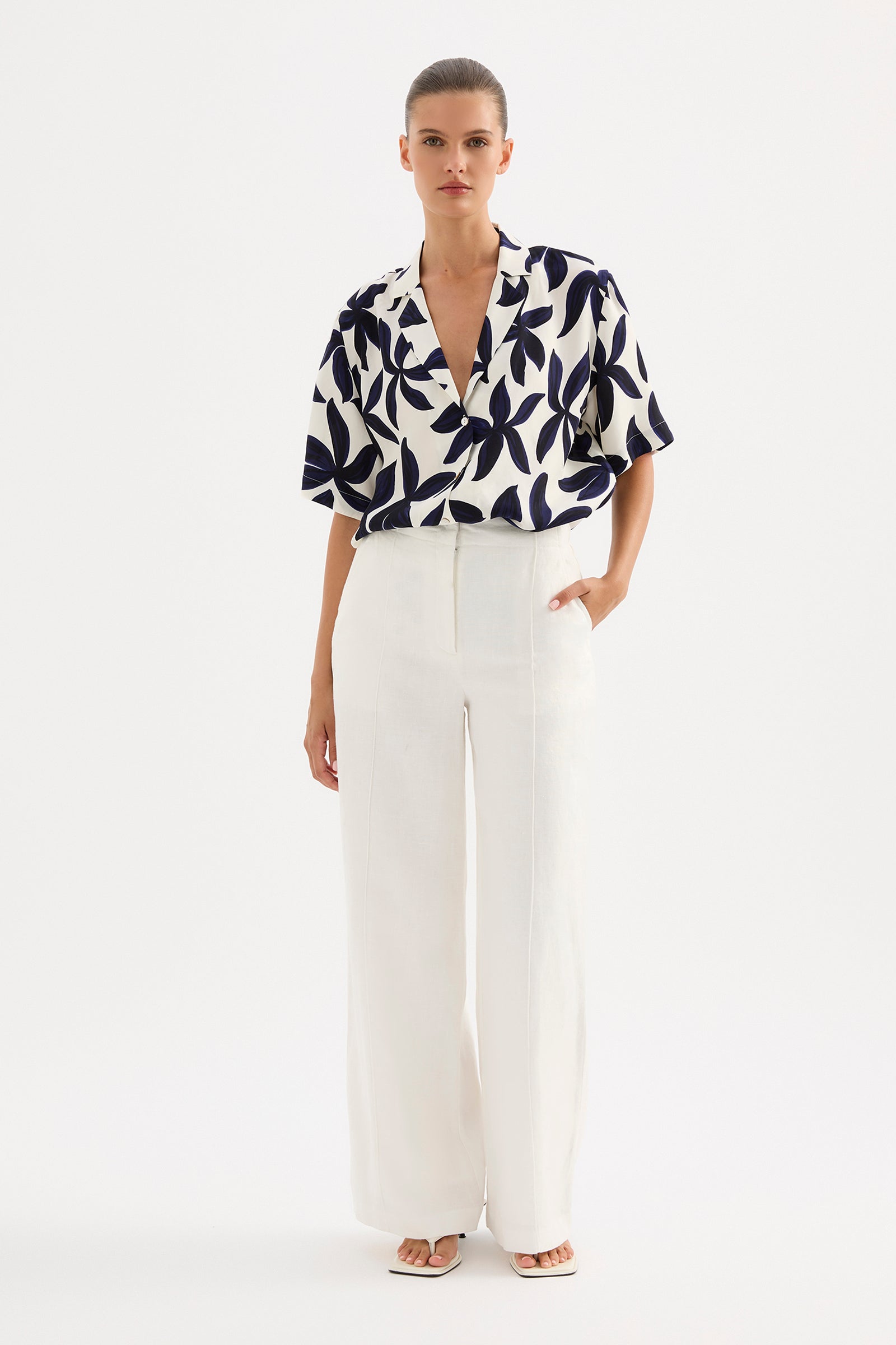 Theo Linen Pant White 