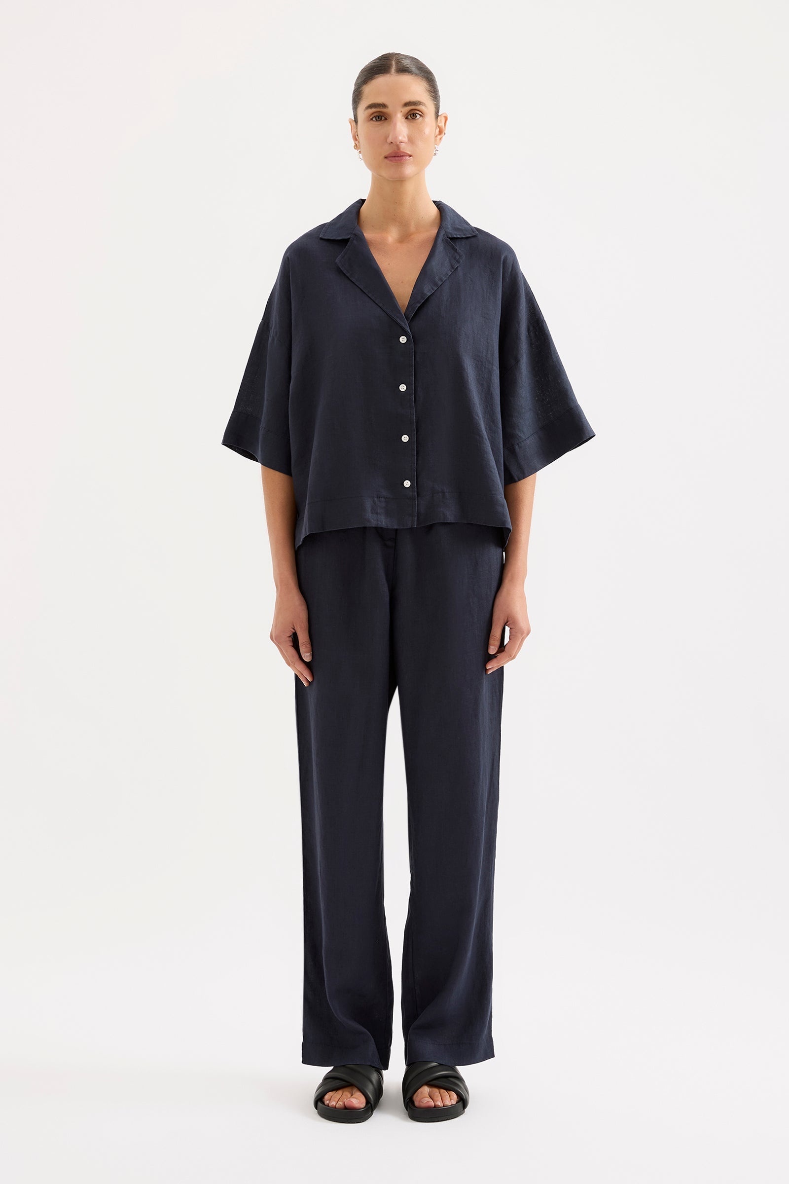 Lounge Linen Pant Ink 