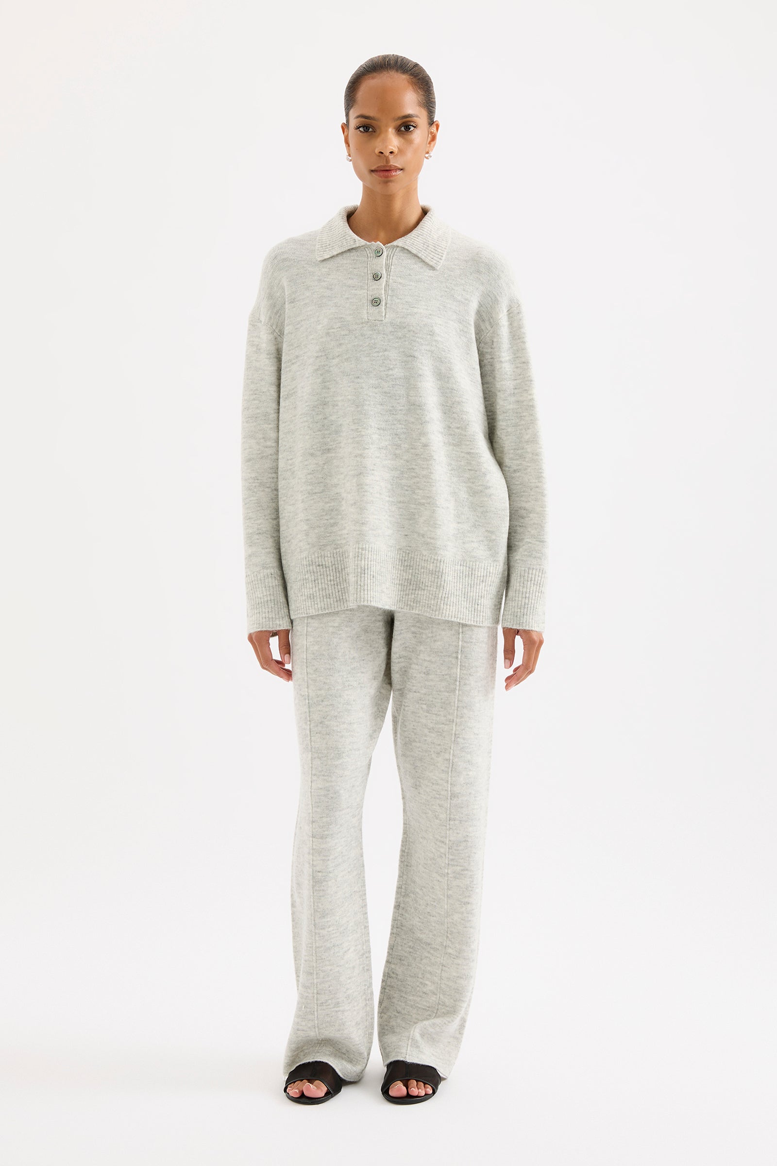 Dallas Knit Pant Grey Marle 