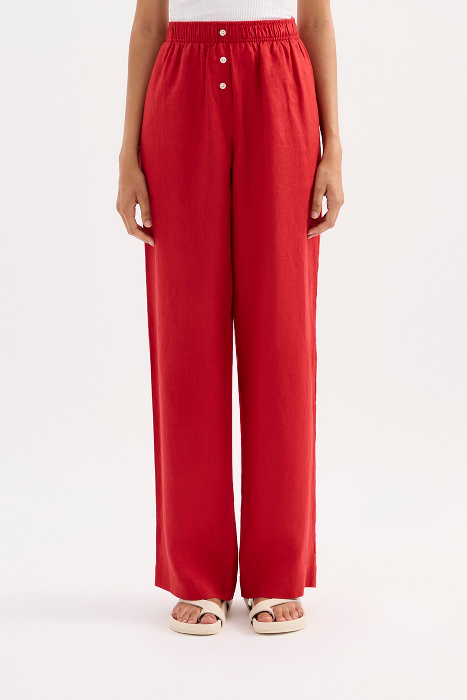Lounge Linen Pant Vermillion 