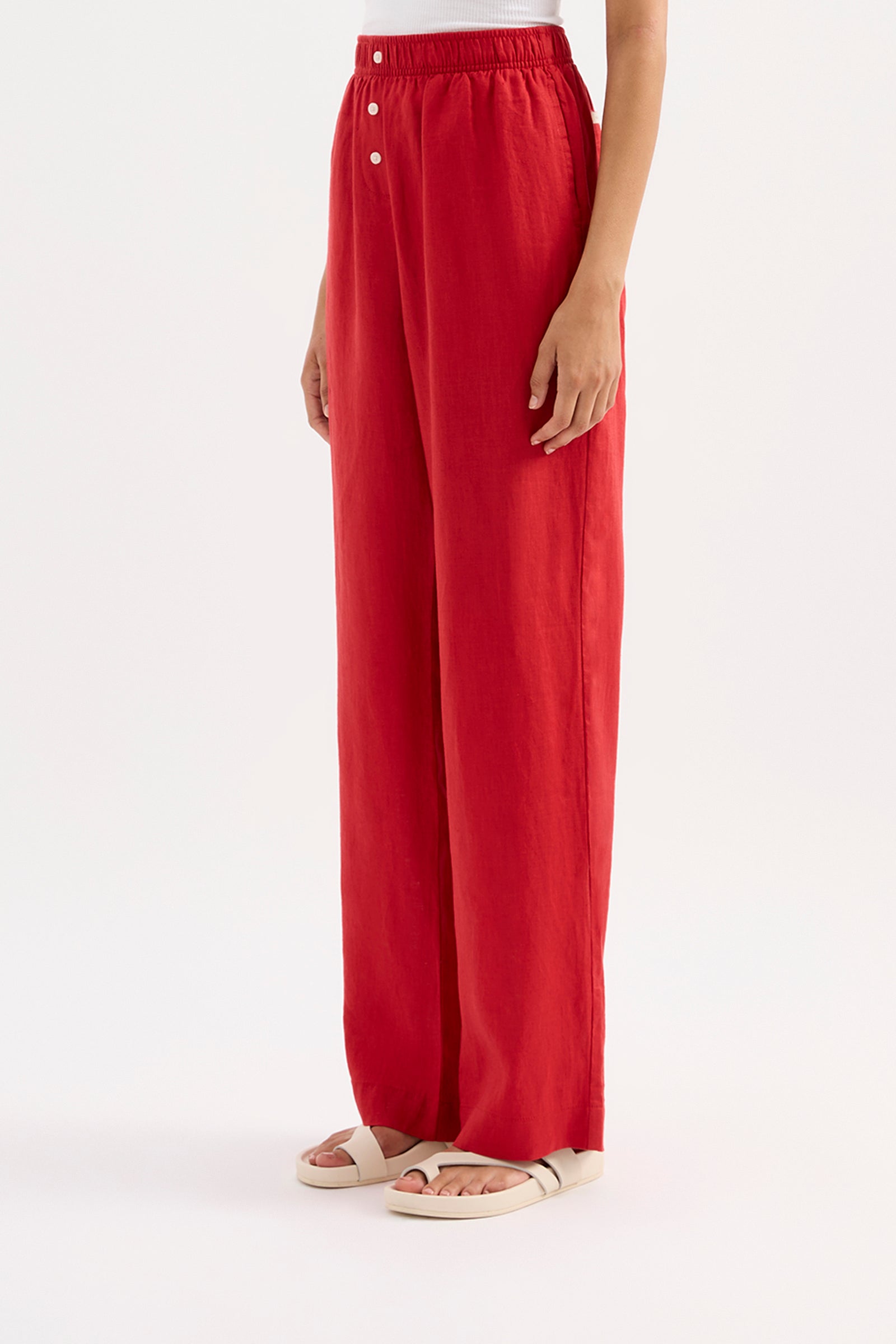 Lounge Linen Pant Vermillion 