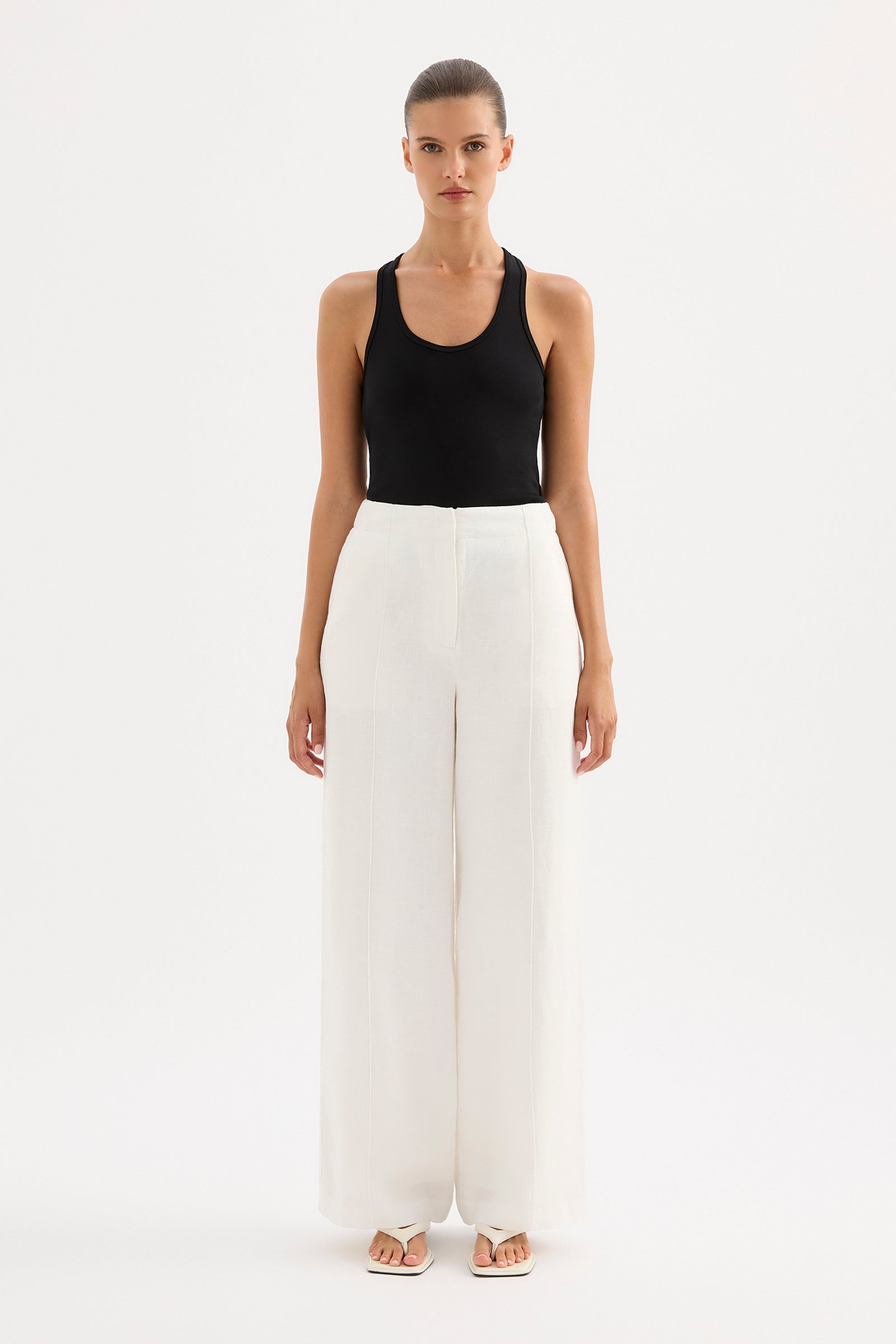 Theo Linen Pant White 
