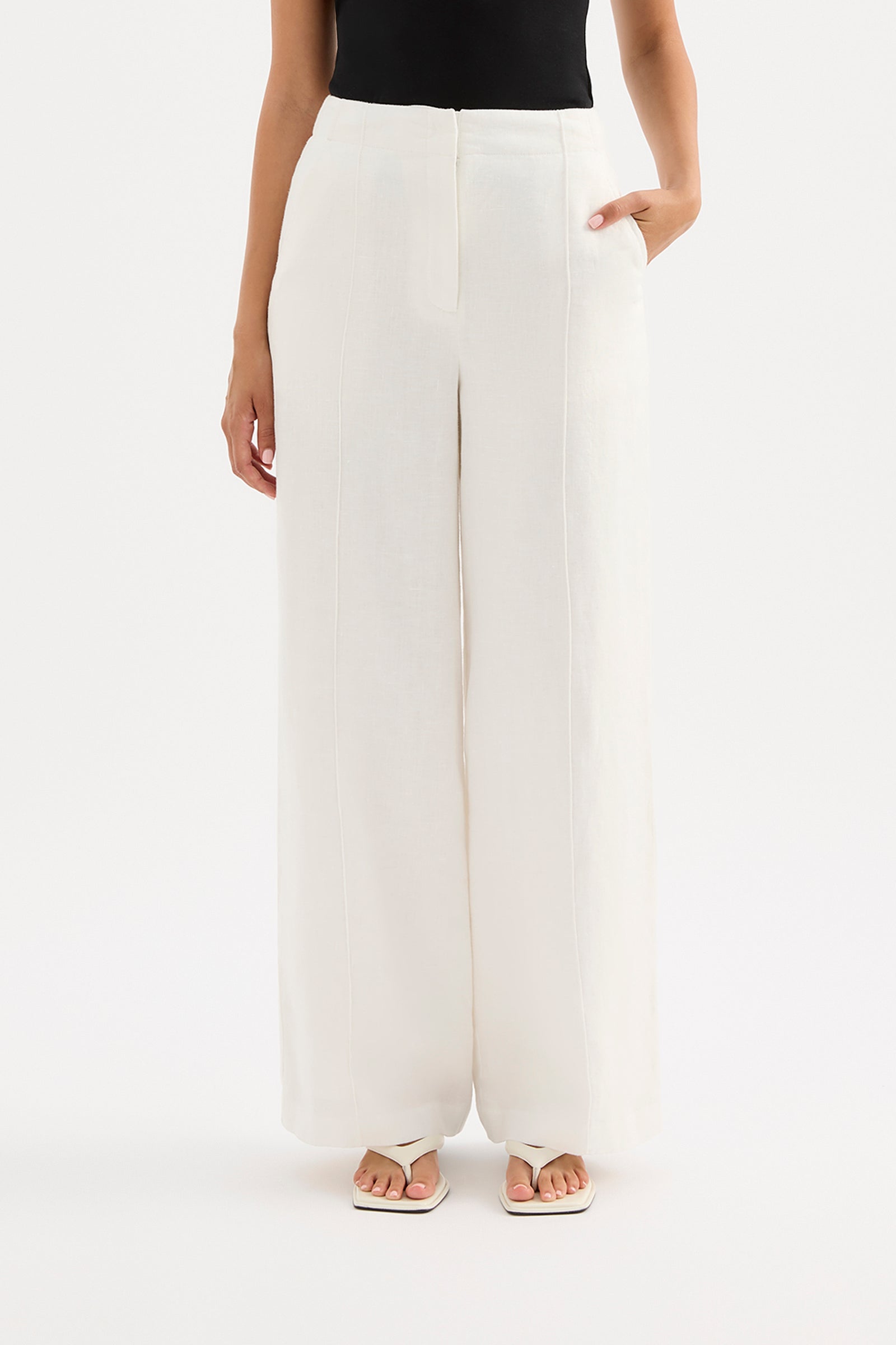 Theo Linen Pant White 