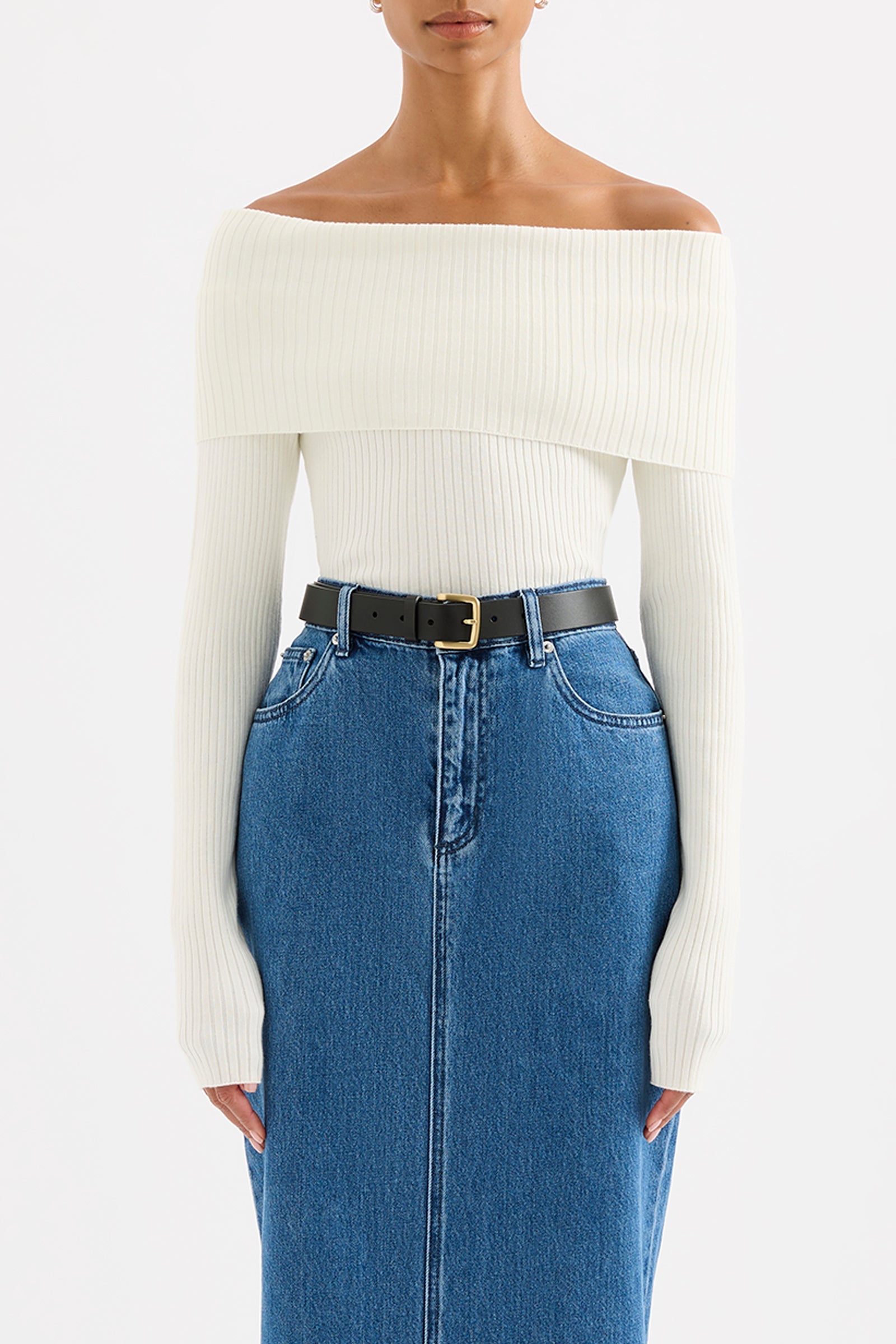 Krishna Off Shoulder Knit Salt 