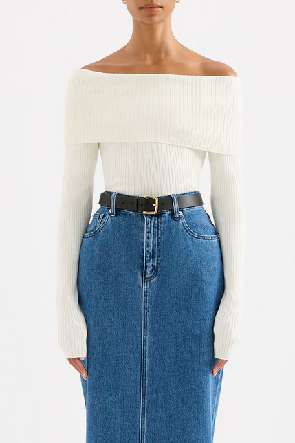 Krishna Off Shoulder Knit Salt 