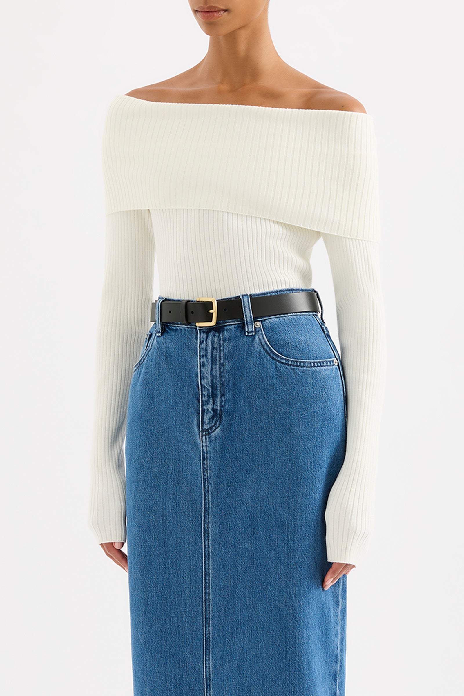 Krishna Off Shoulder Knit Salt 