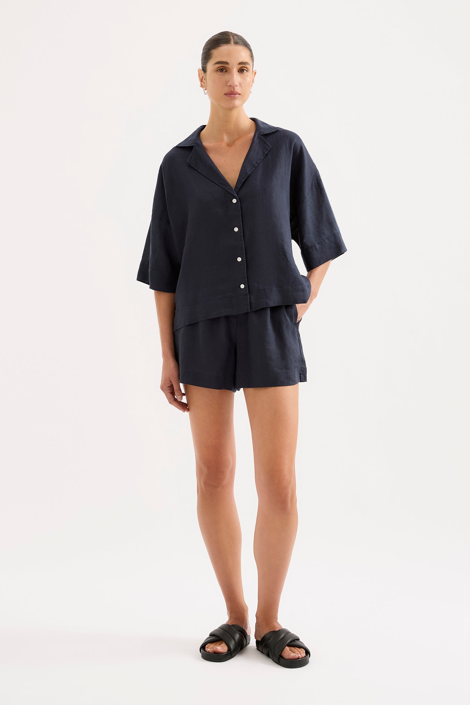 Lounge Linen Shirt Ink 