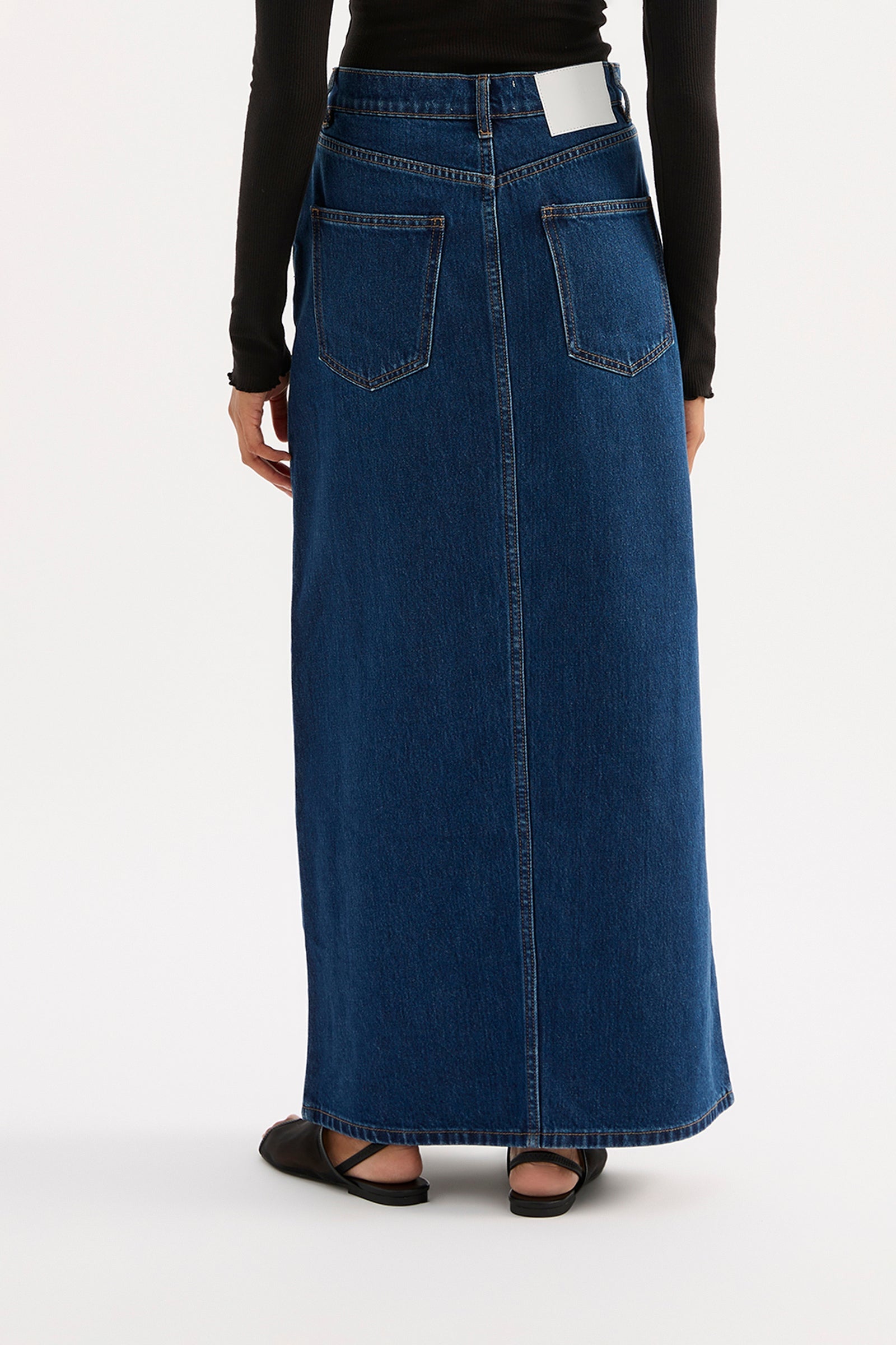 Sia Denim Maxi Skirt Force Blue 