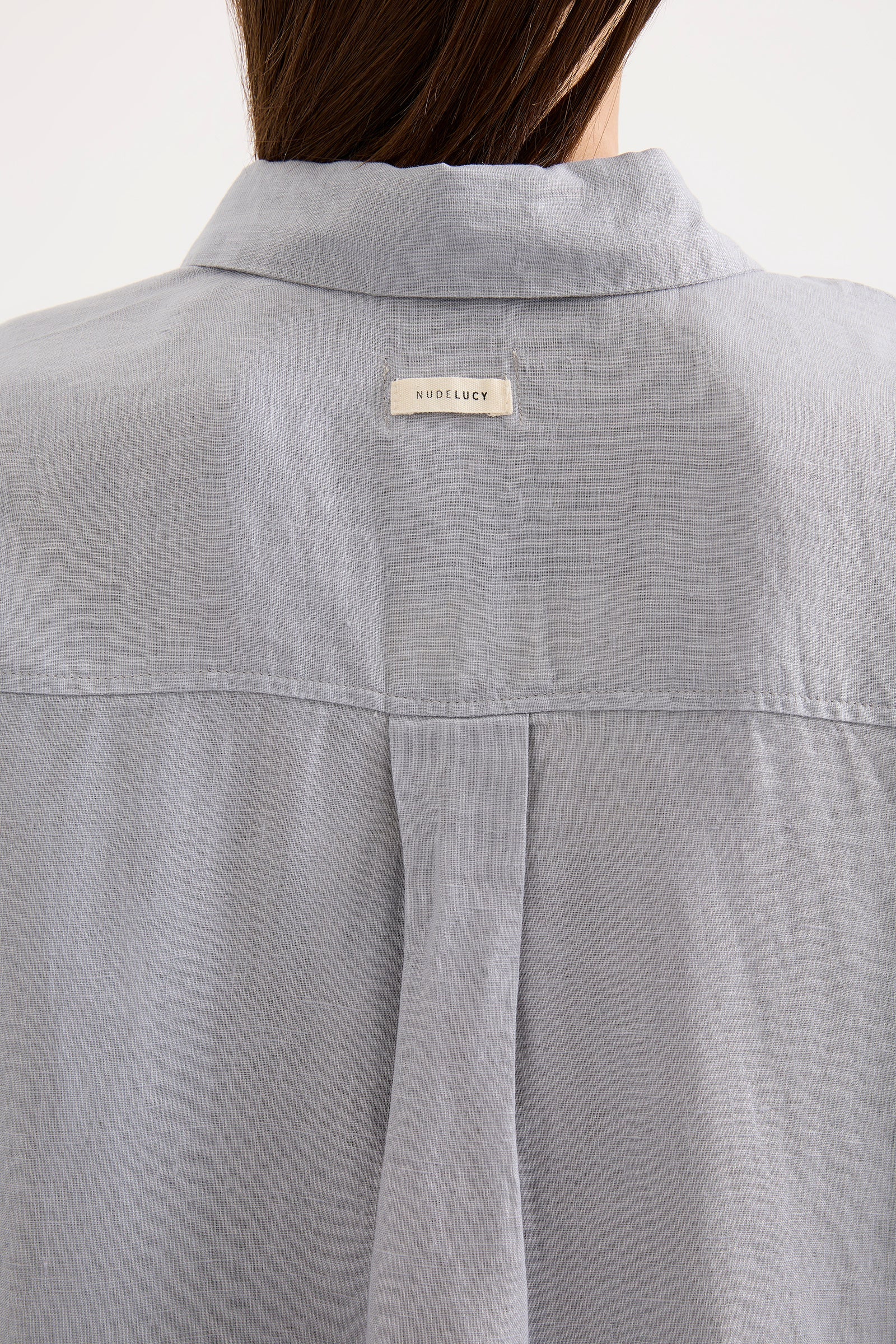 Lounge Linen Longline Shirt Storm 