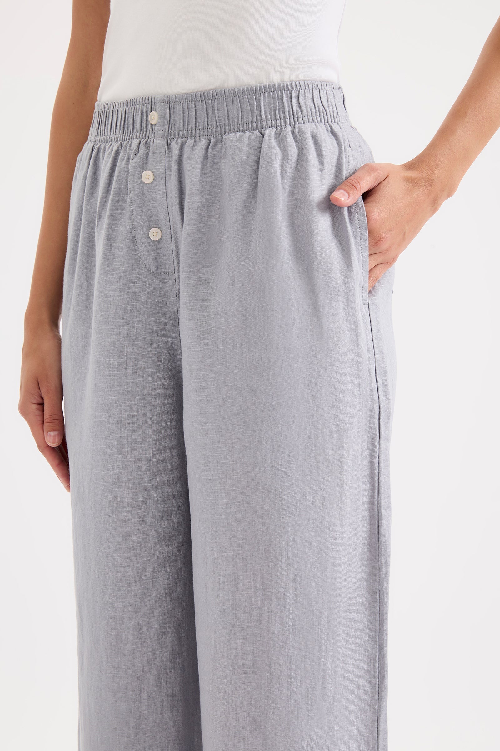 Lounge Linen Pant Storm 