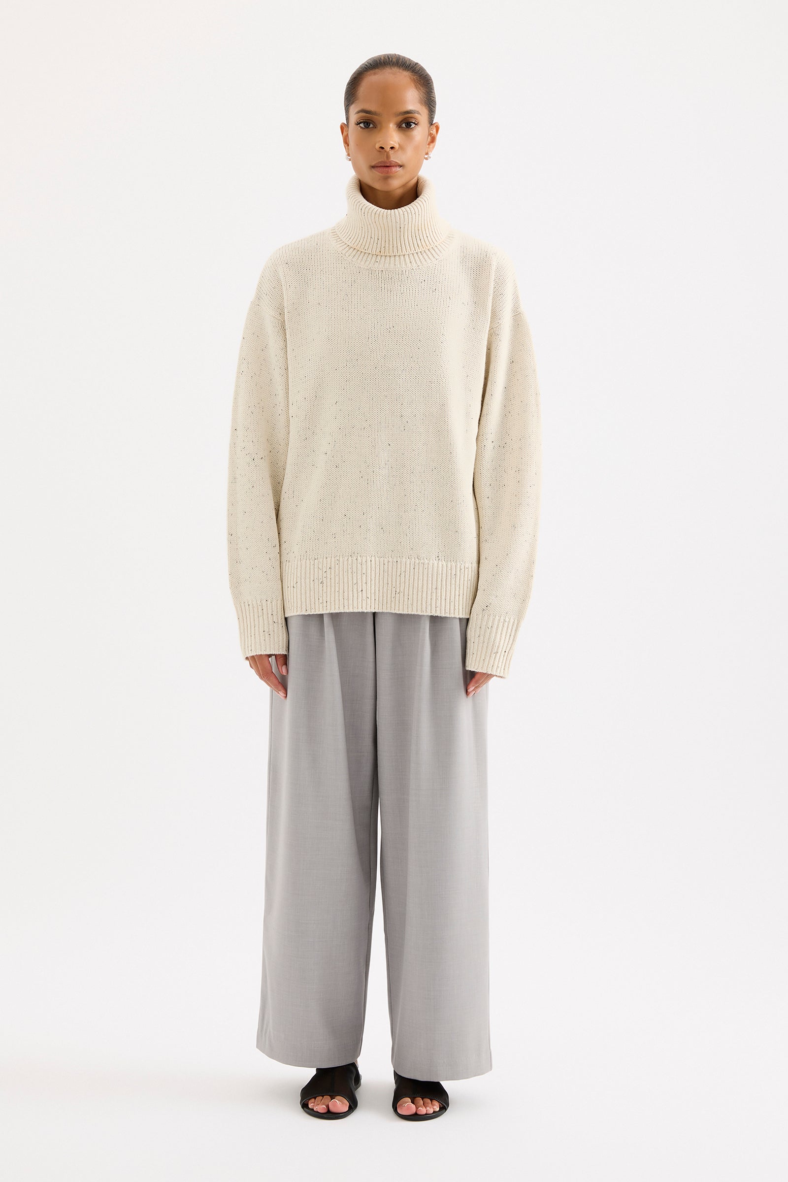 Lander Turtleneck Knit Oat Speckle 
