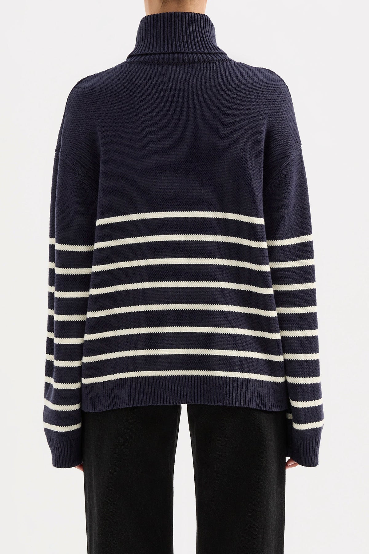 Venus Turtleneck Knit Navy Stripe 