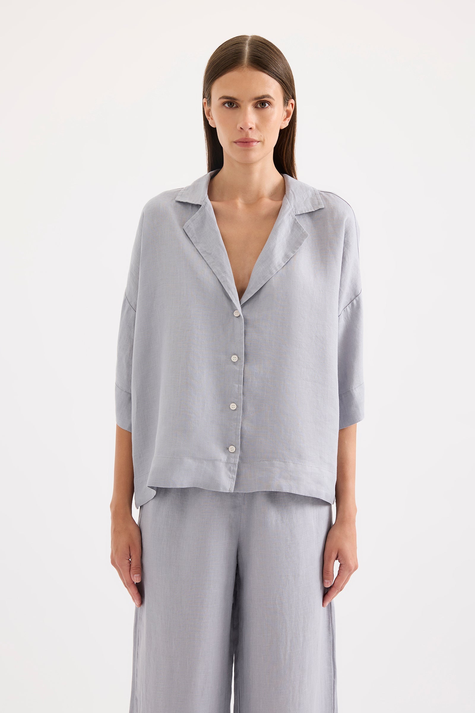 Lounge Linen Shirt Storm 