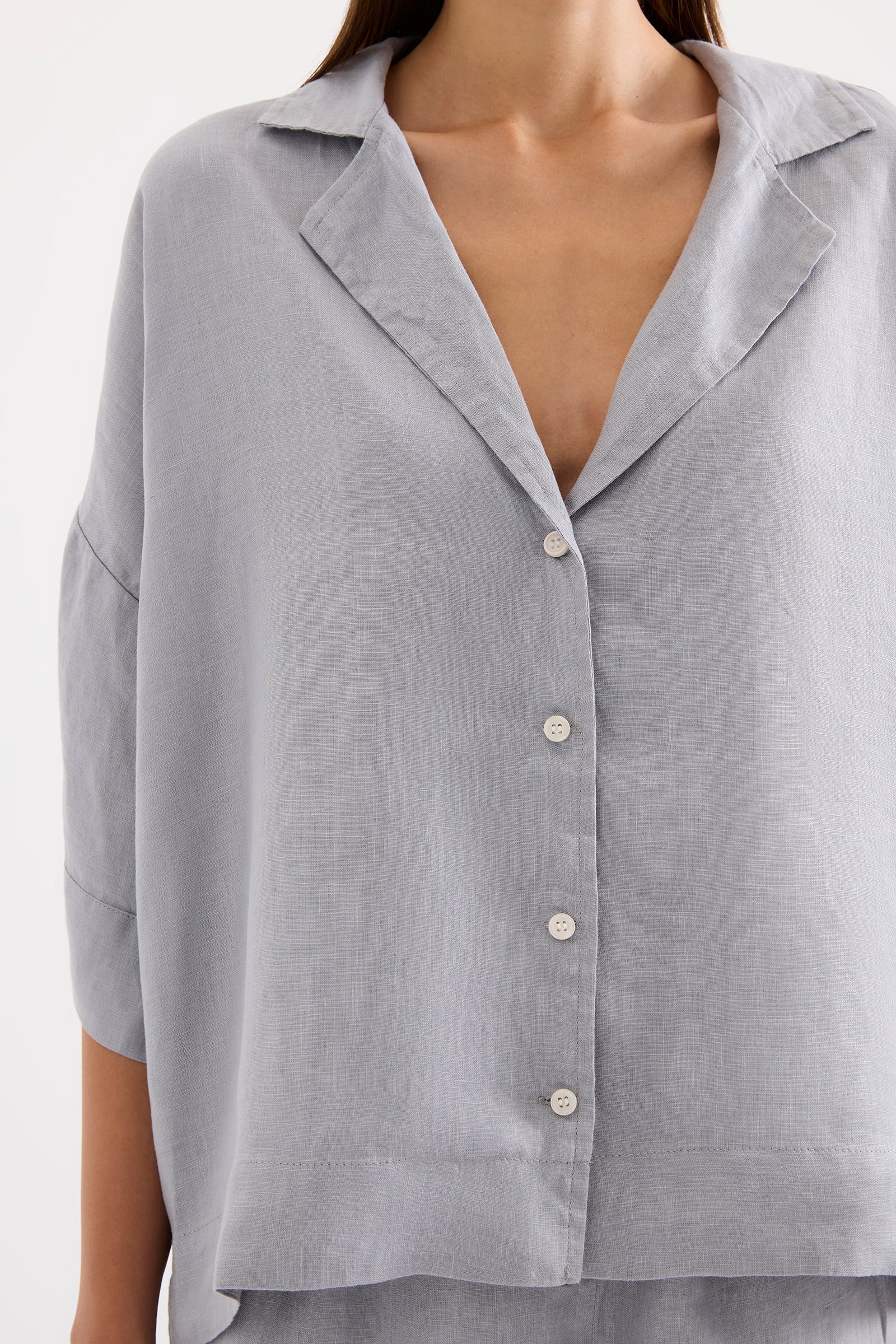 Lounge Linen Shirt Storm 