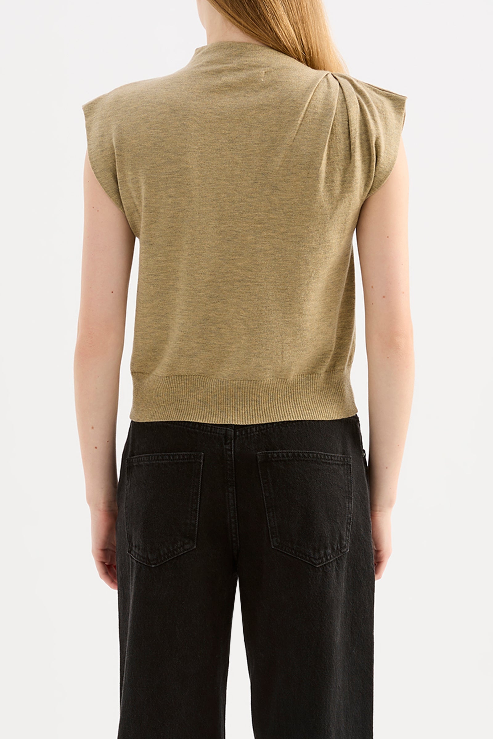 Elvio Merino Blend Top Khaki 