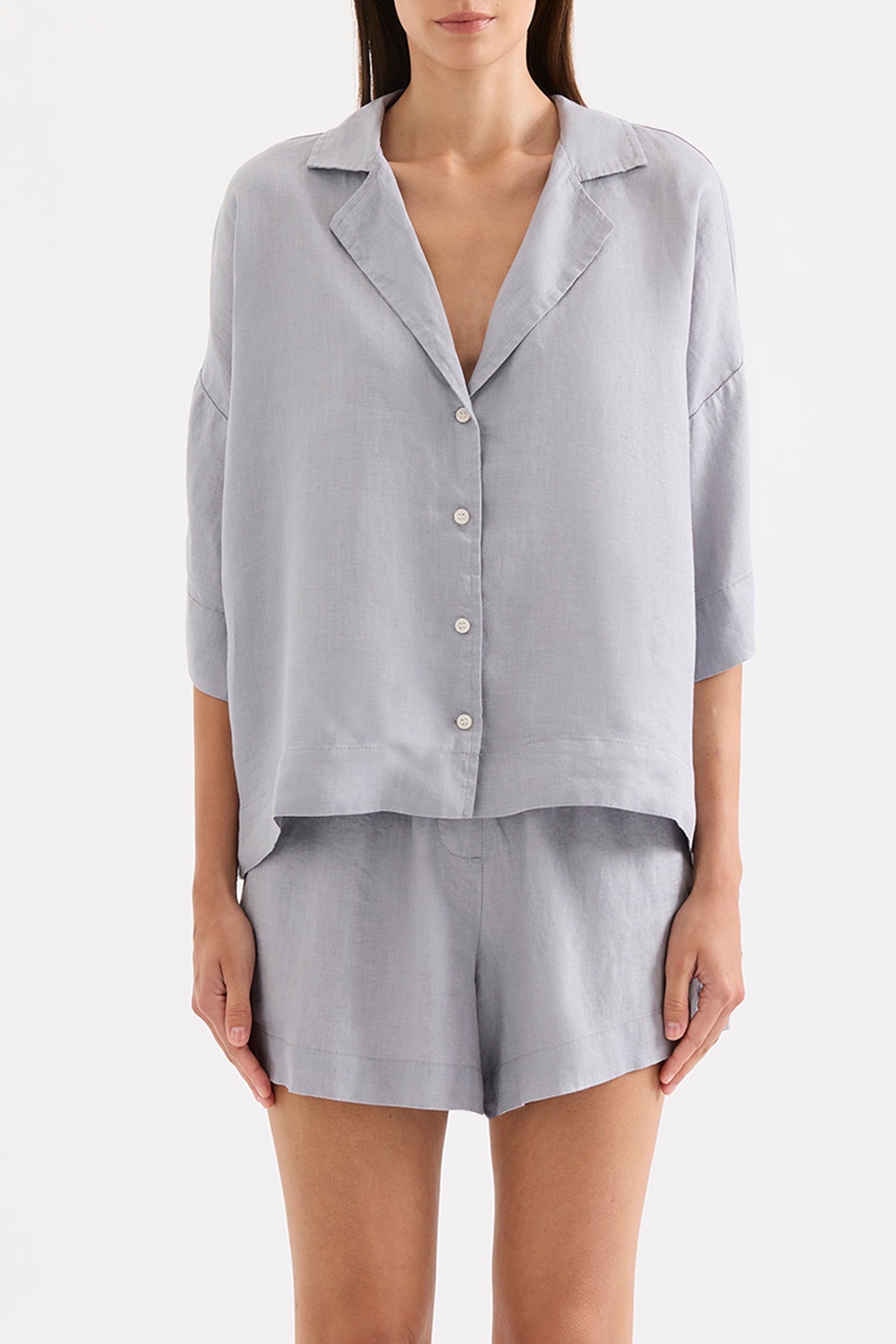Lounge Linen Shirt Storm 