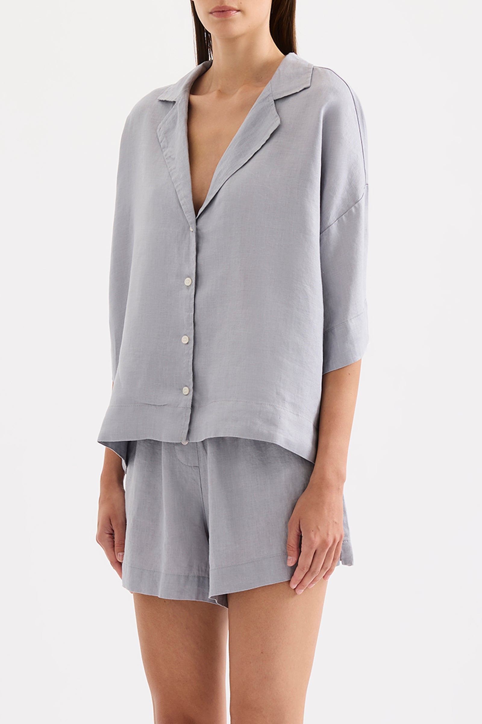 Lounge Linen Shirt Storm 