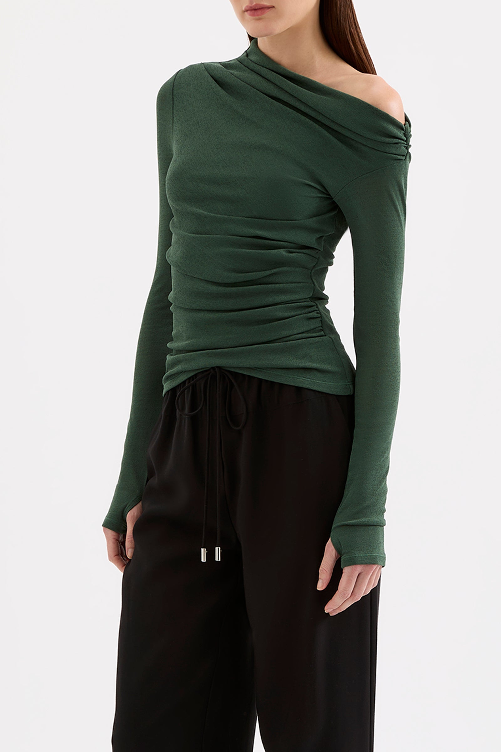 Rue Mesh Ls Top Emerald 