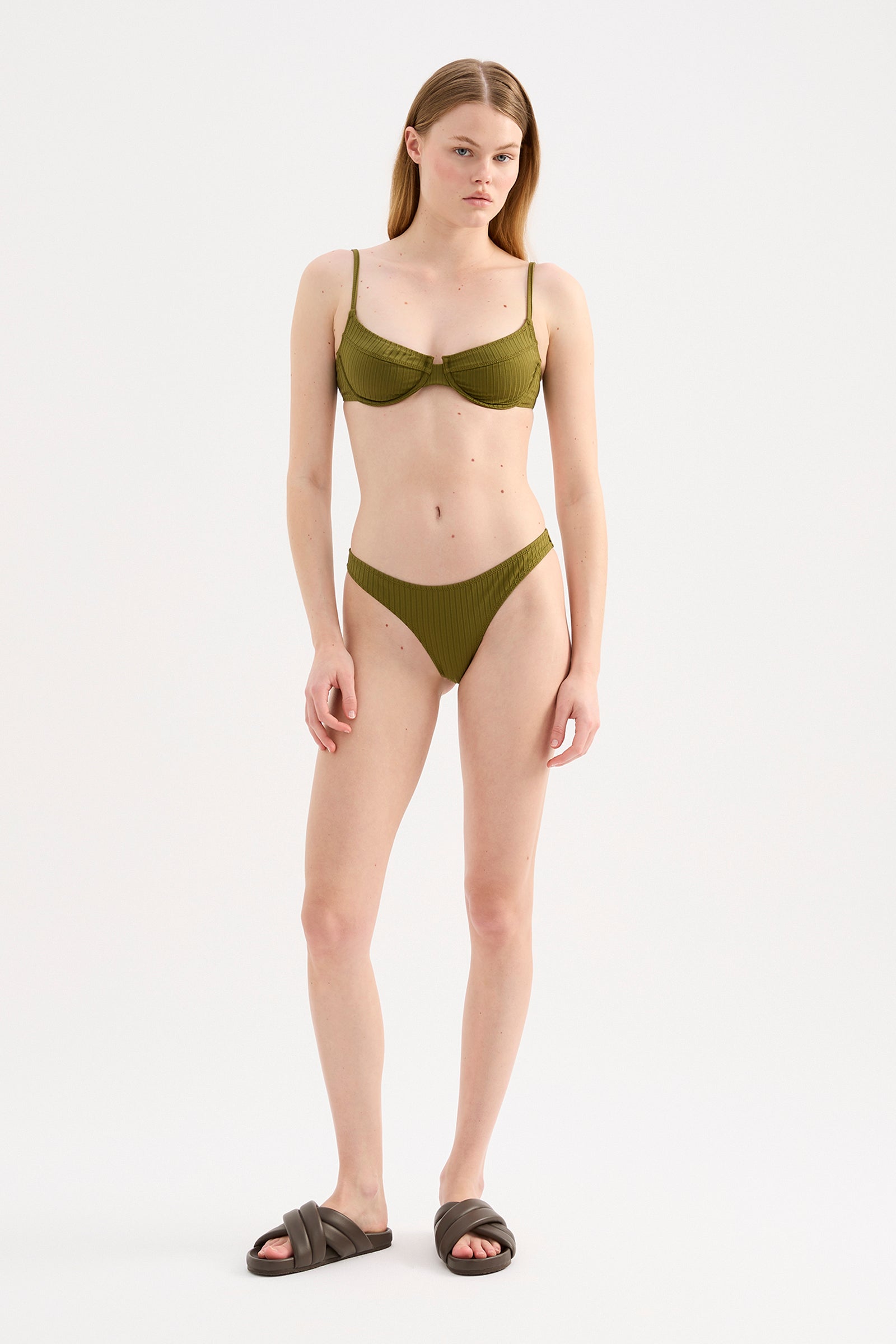 Rib Cheeky Brief Deep Olive 