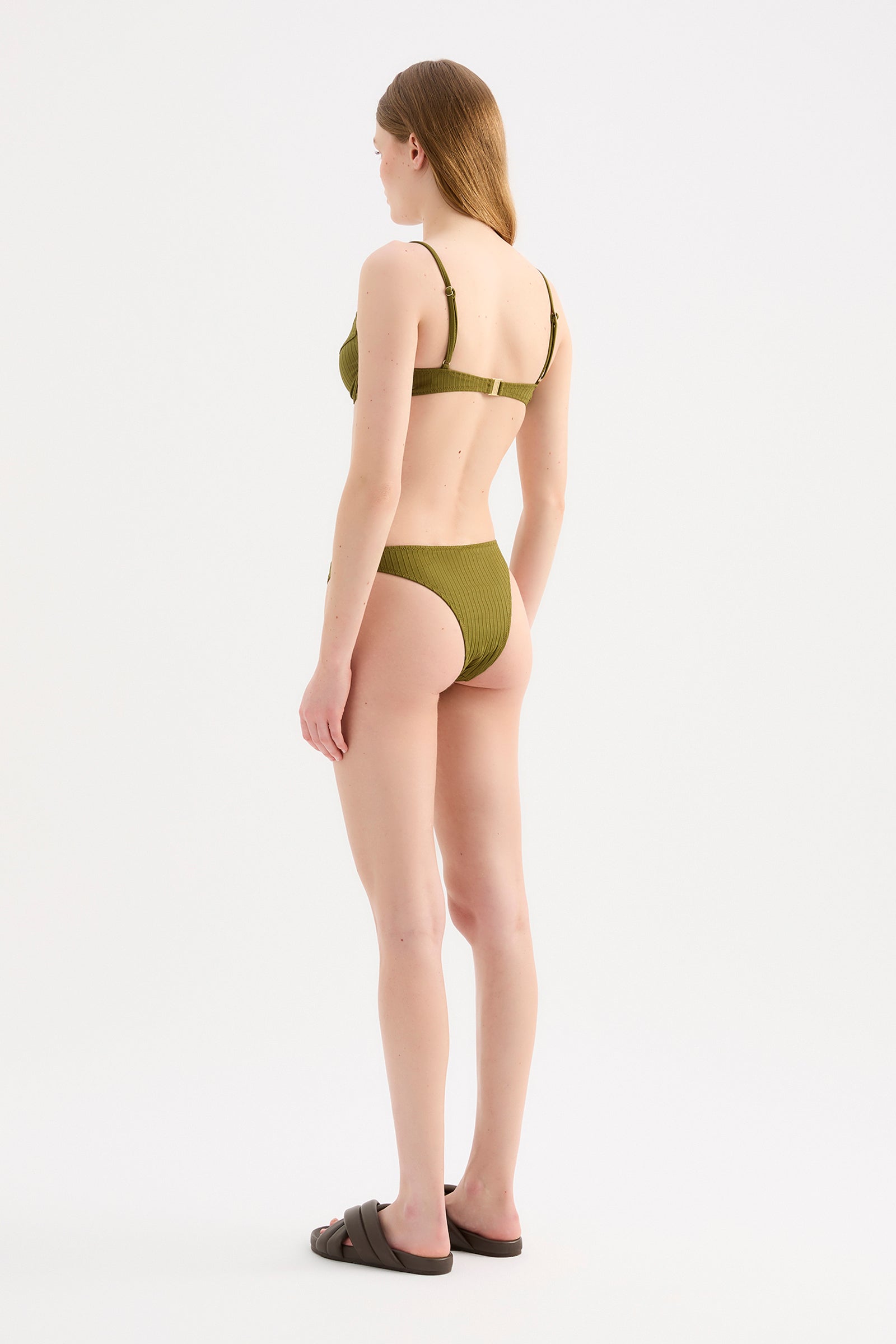 Rib Cheeky Brief Deep Olive 