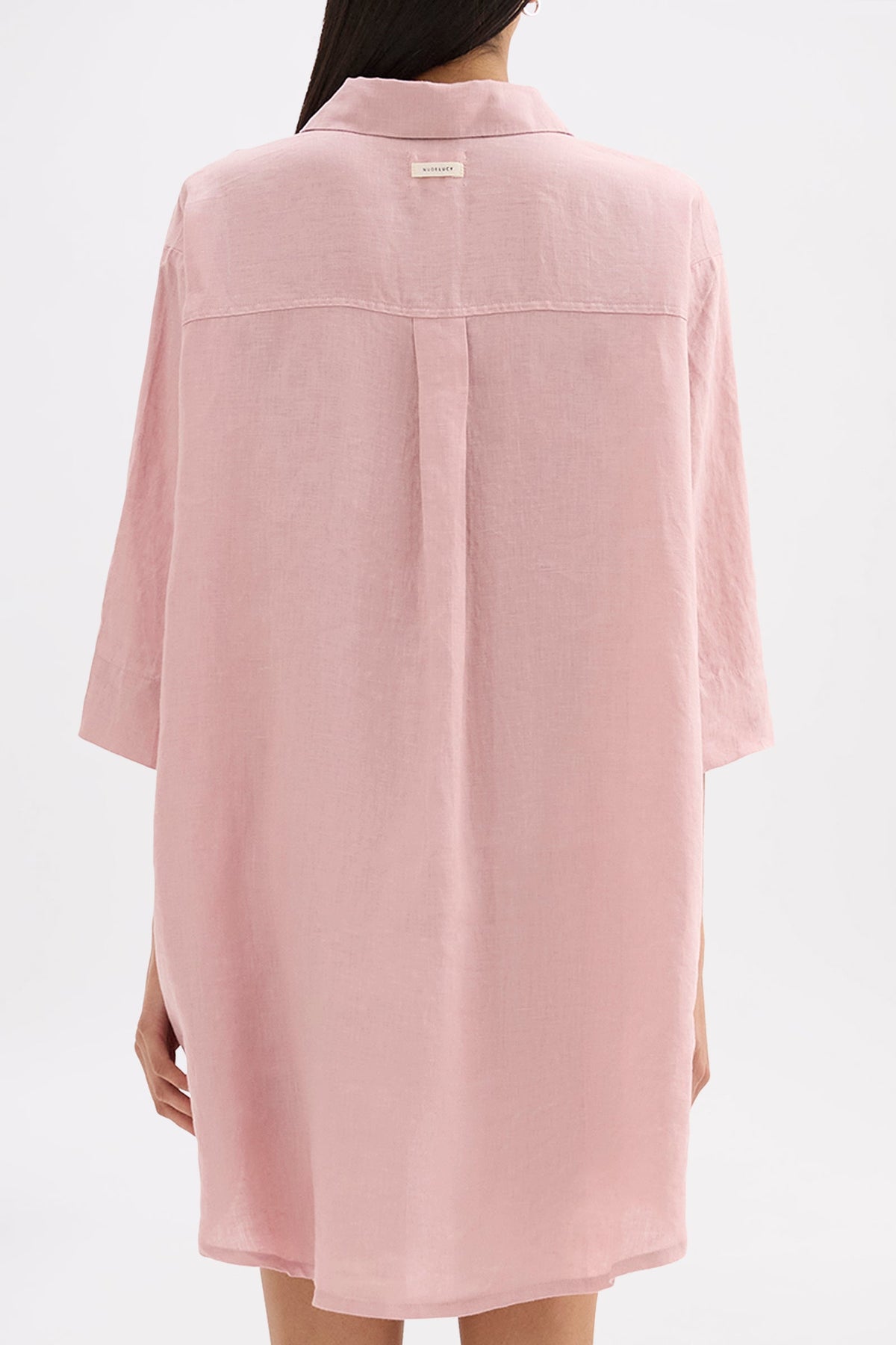 Lounge Linen Longline Shirt Blush 