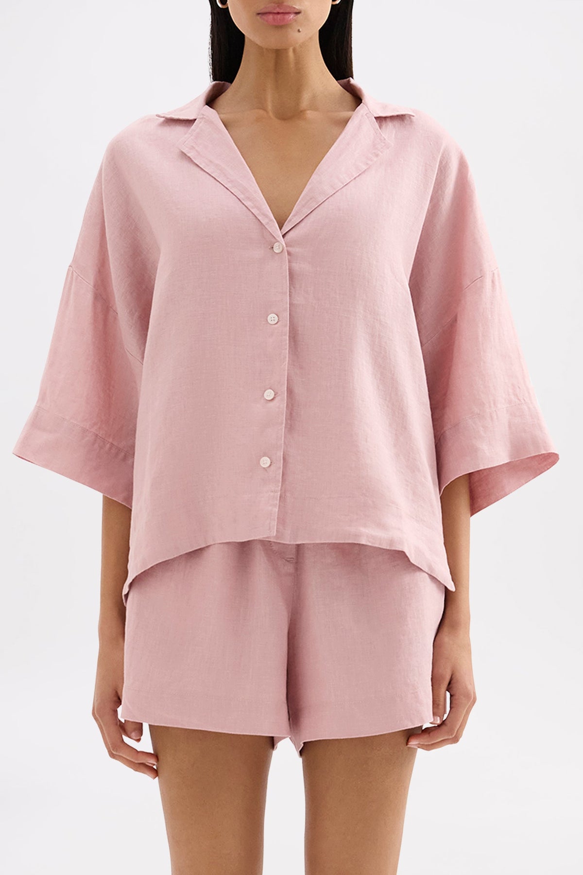 Lounge Linen Shirt Blush 